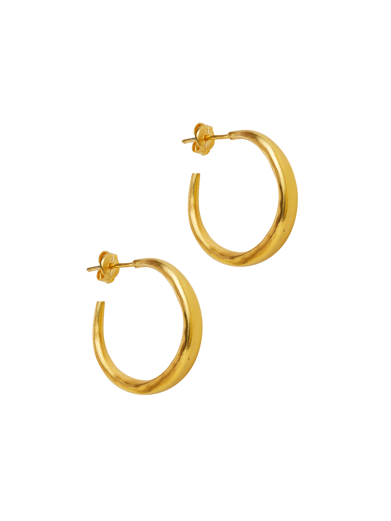 Medium gold hoop earrings by Eni Jewellery | Finematter