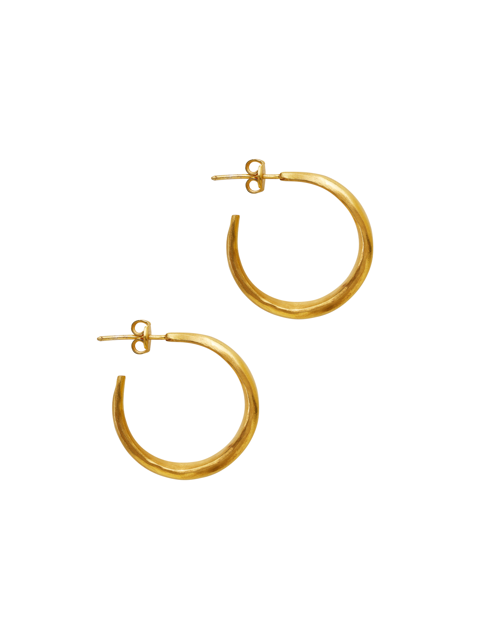 Small gold chenier hoop earrings