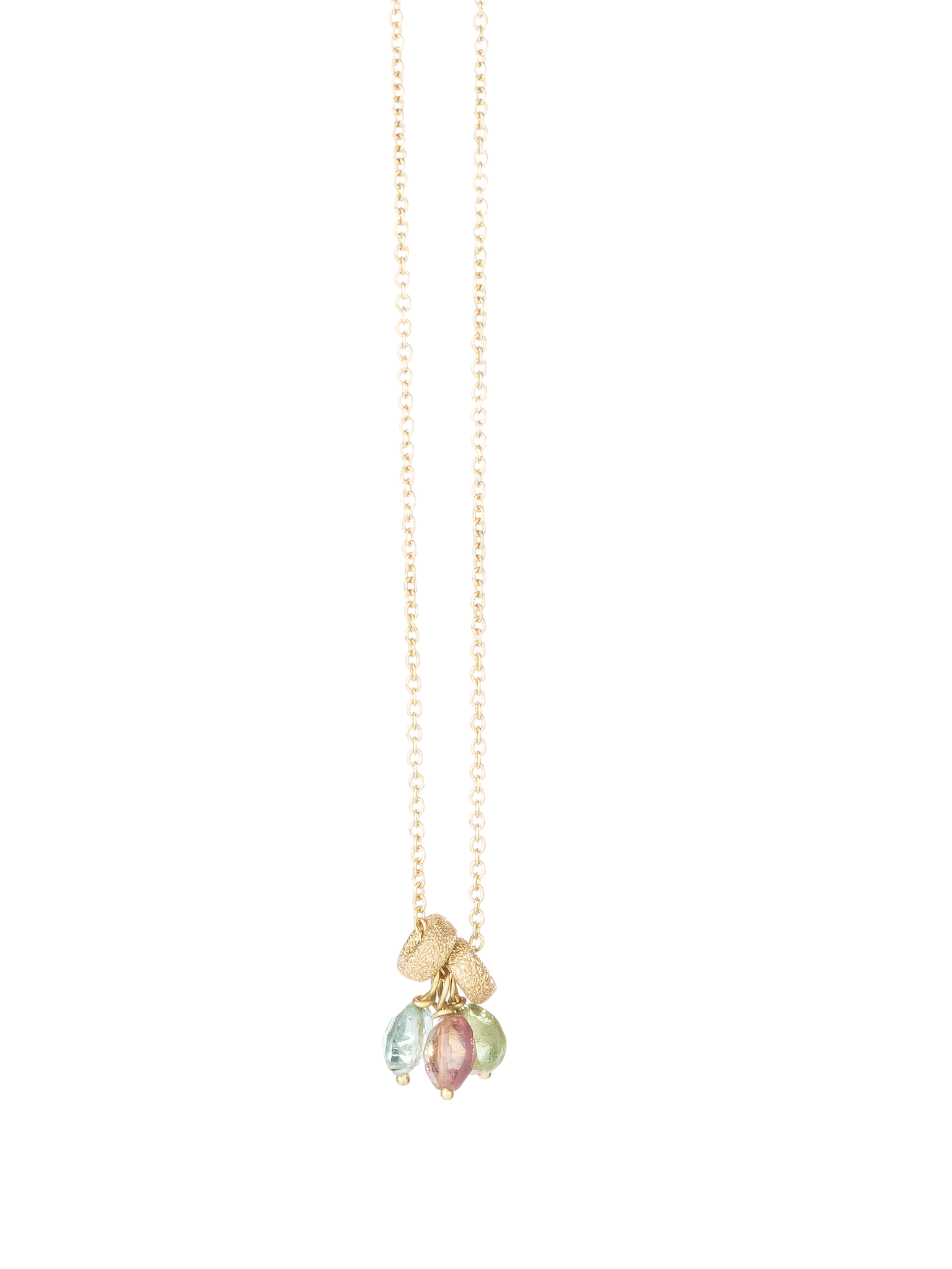 Gold bead and tourmaline necklace