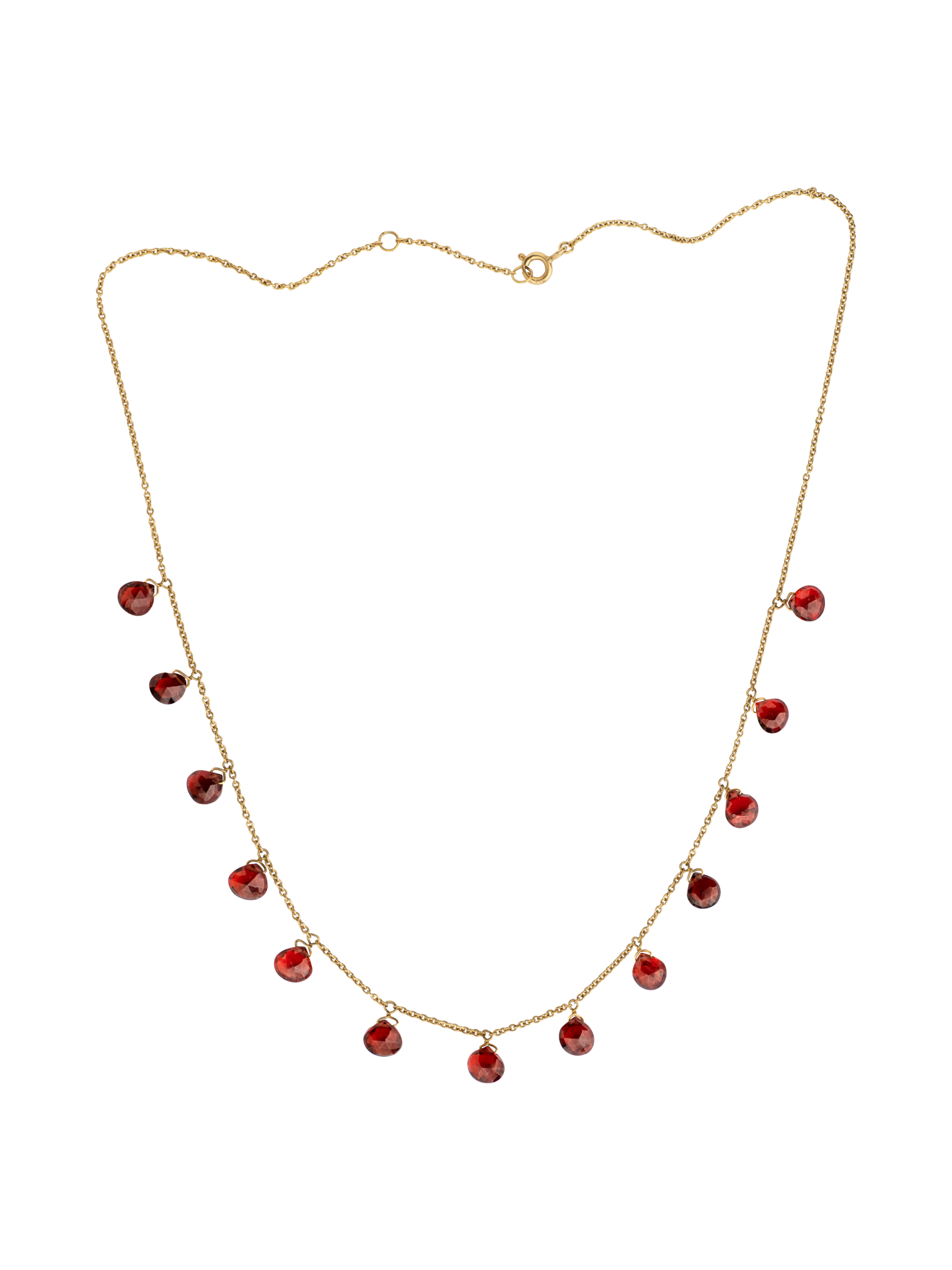 Red garnet chain necklace