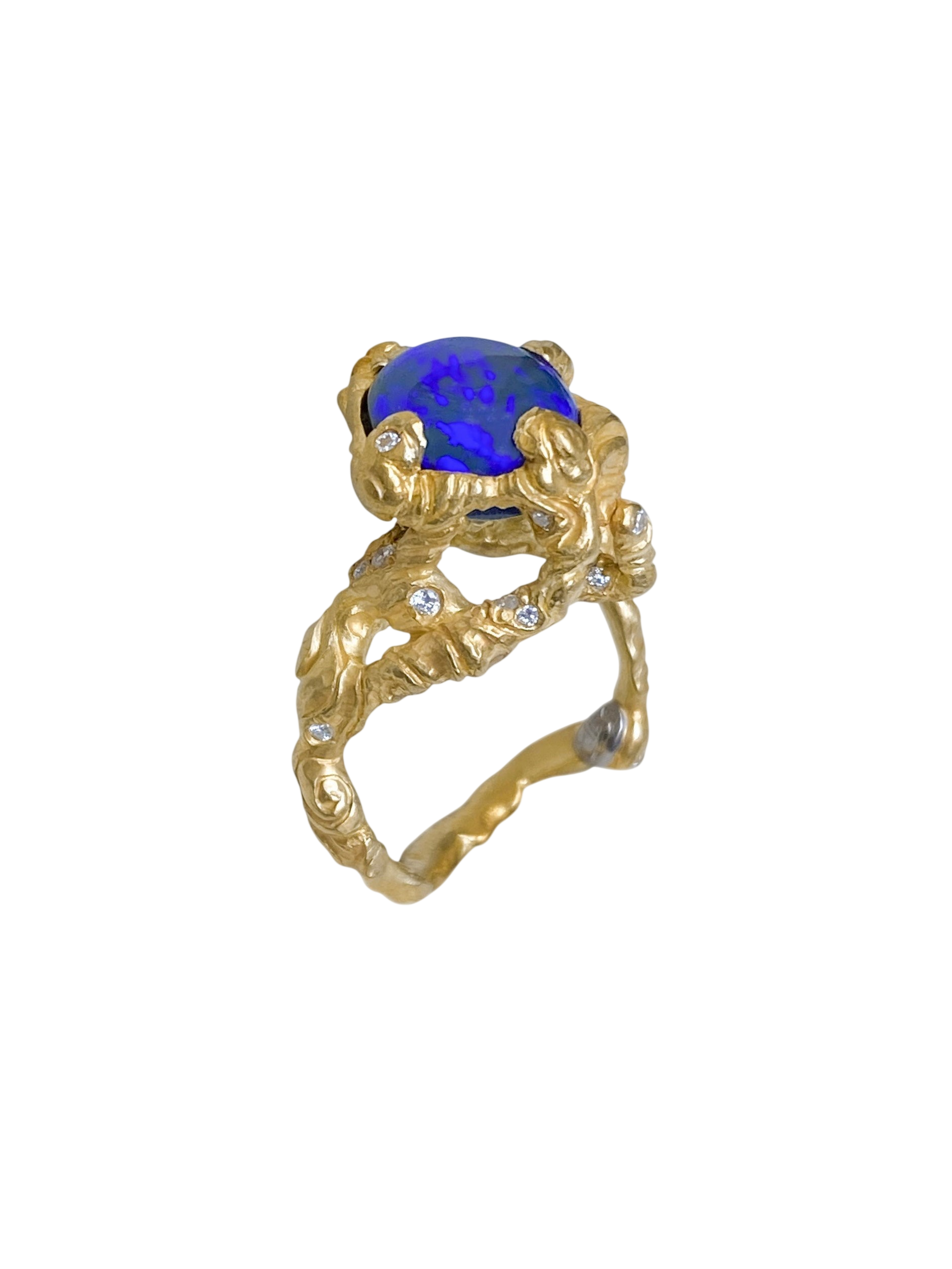 Aura Ring — Black Opal And Diamonds photo