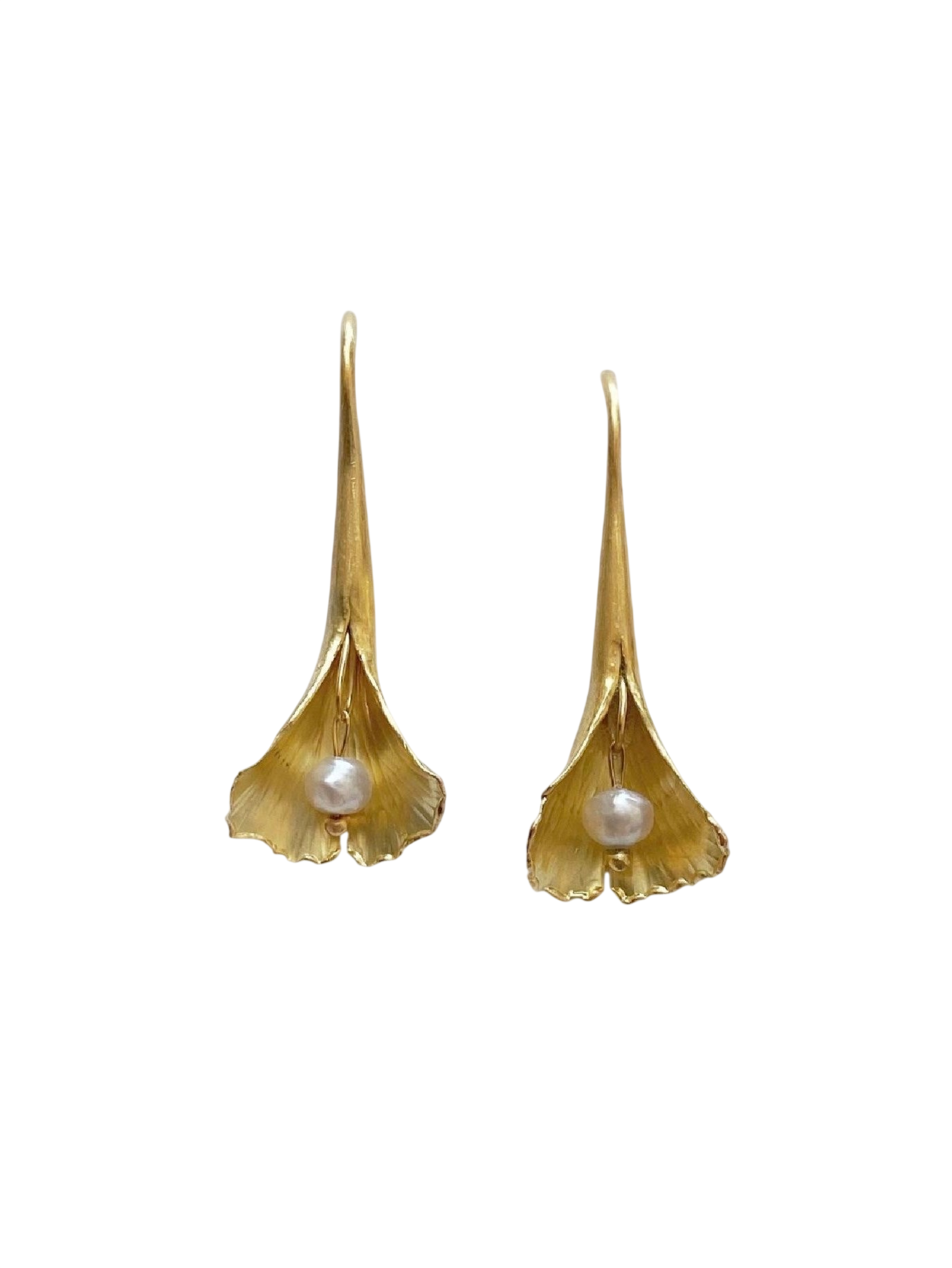 Ginkgo Biloba Earrings — Pearls photo