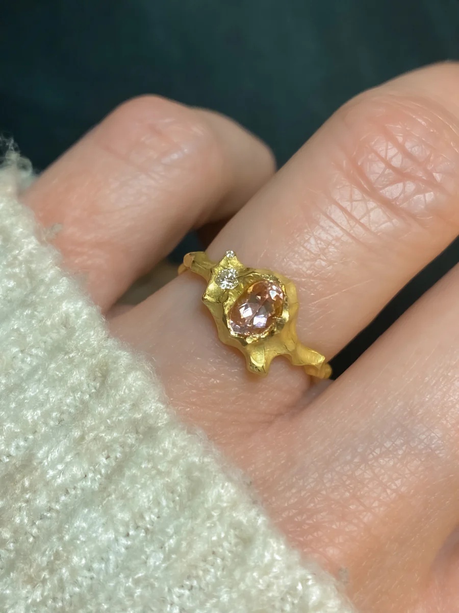 Bliss Morganite and Diamond Ring