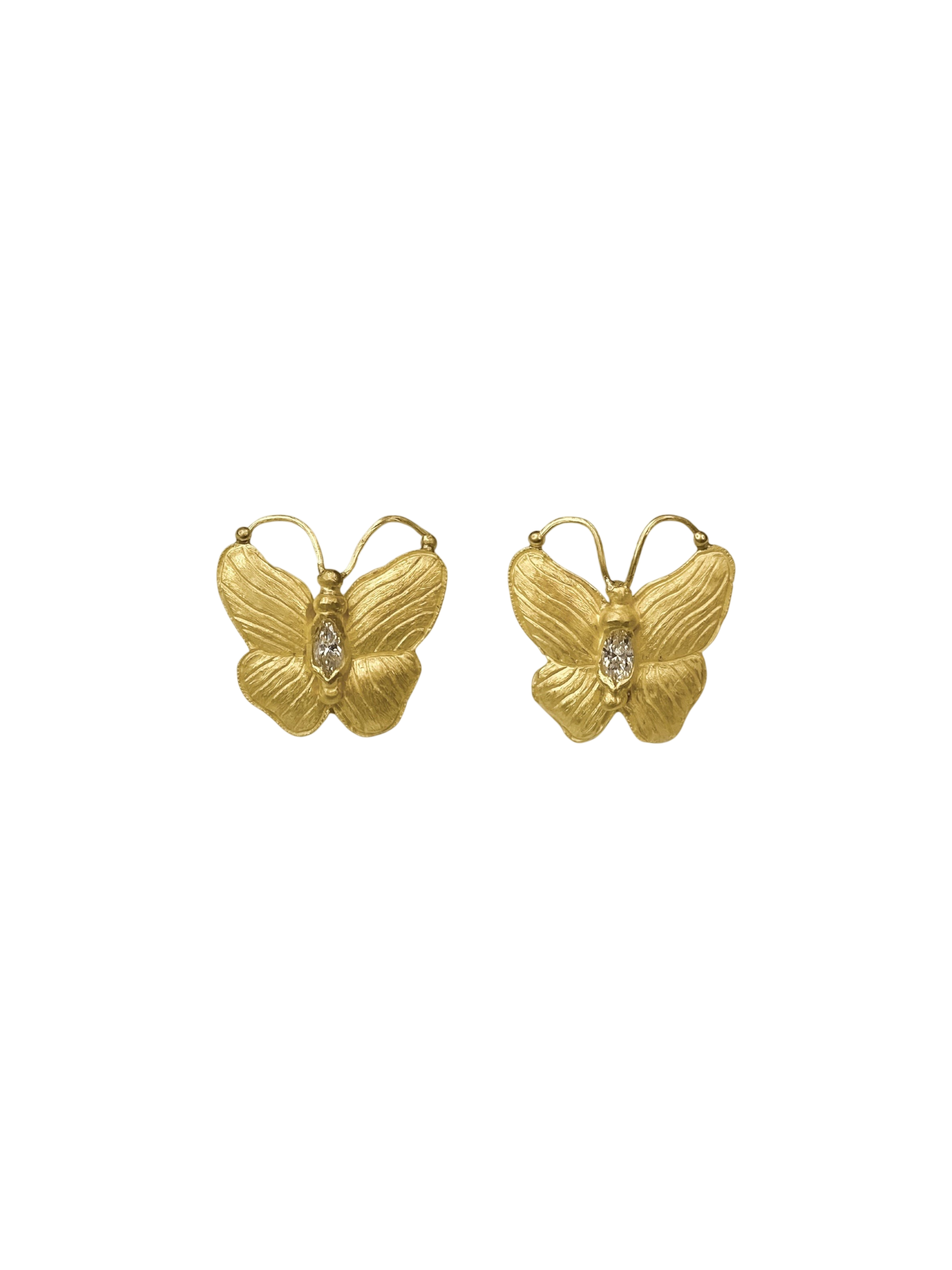 Butterfly Stud Earrings — 0.14Ct Navette Diamonds photo