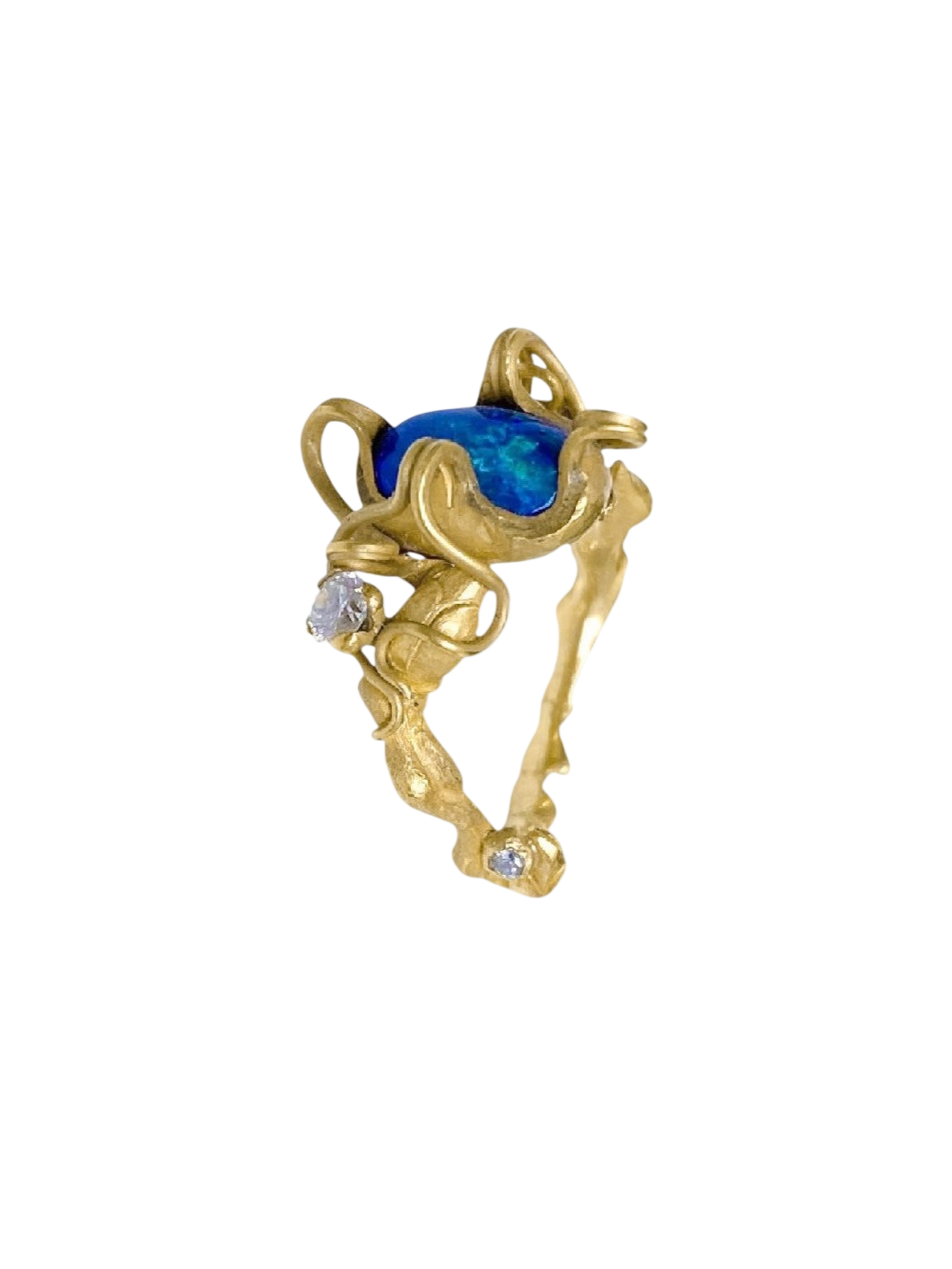 Monet’S Garden Ring — Black Opal And Diamonds photo