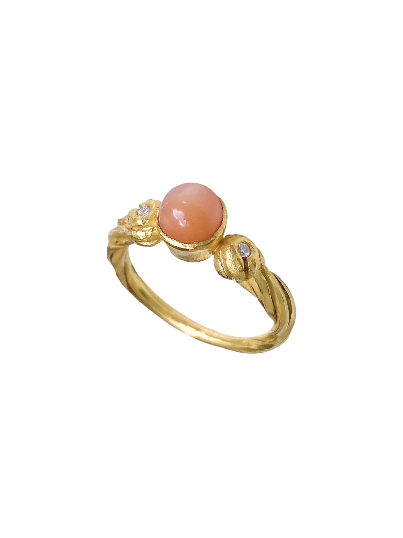 Peach Ring — Moonstone And Diamonds photo