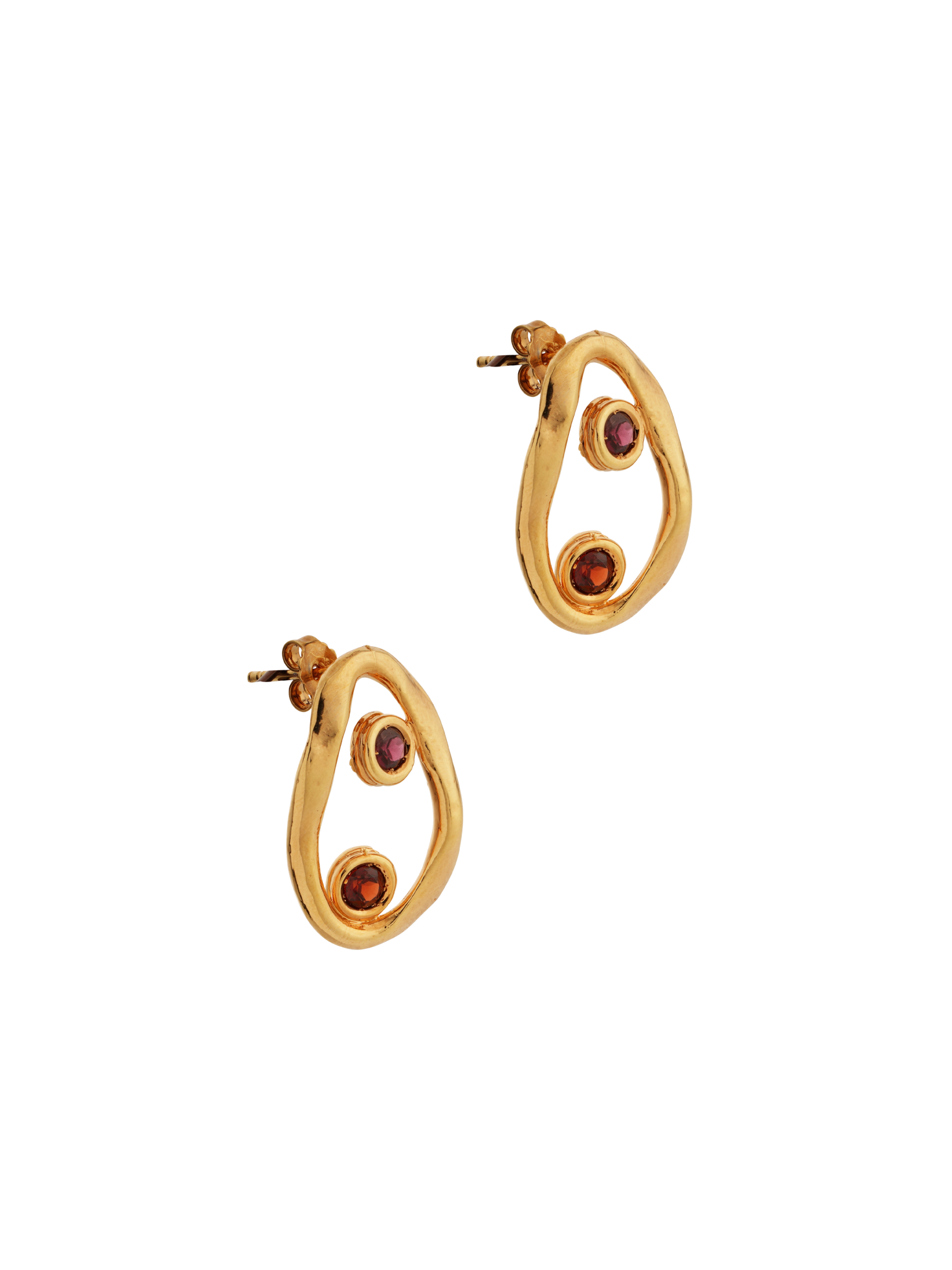 Wave earrings mirror gold