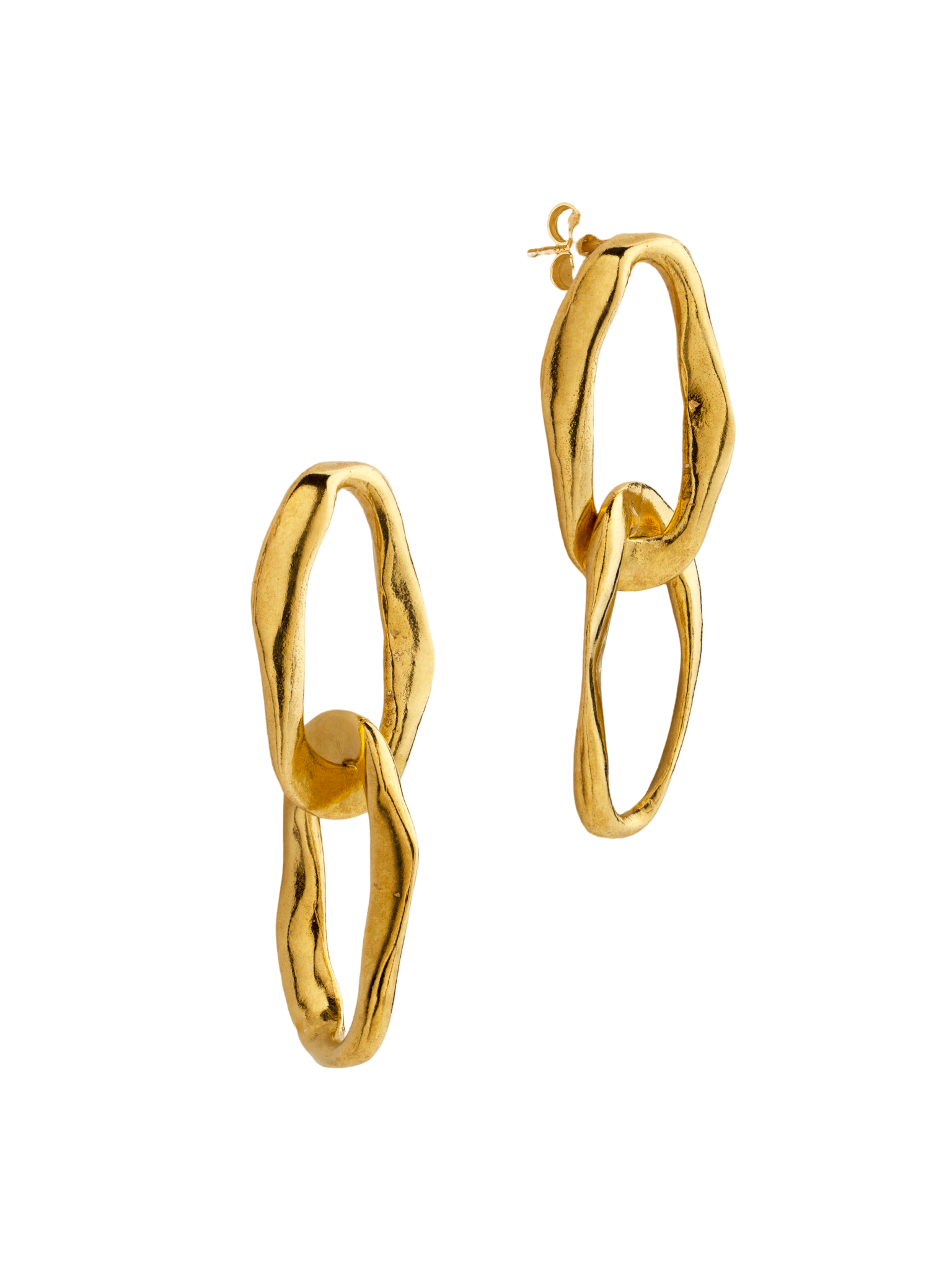 Wave earrings duo gold