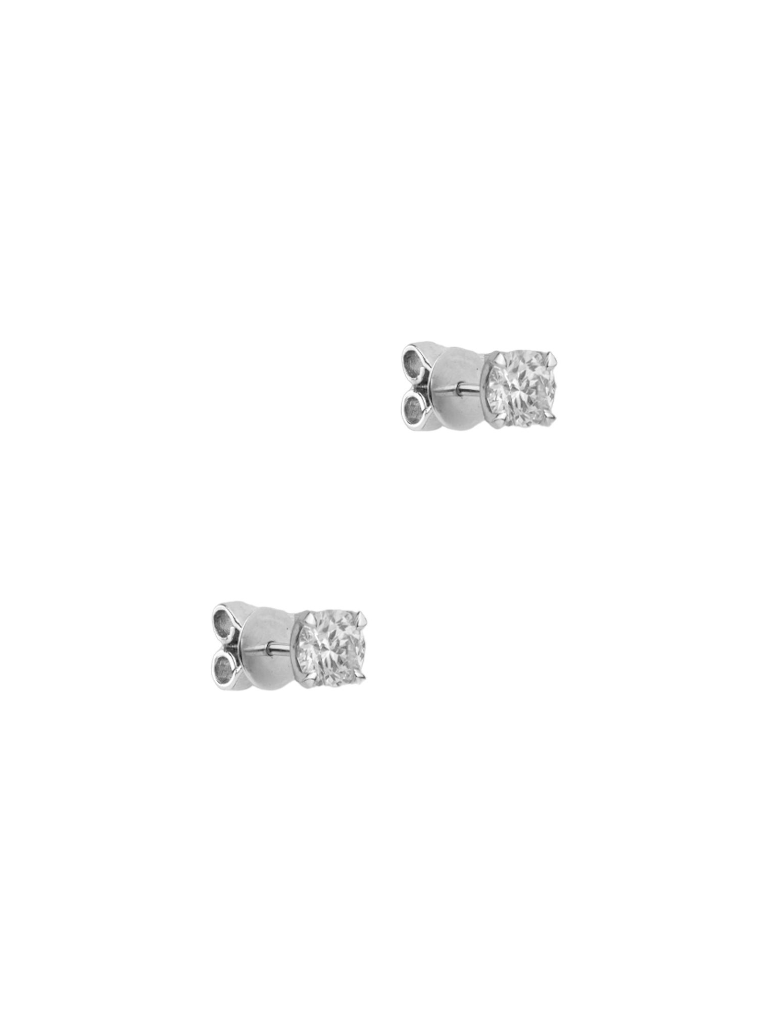 Tiny clash earrings - studs, 1,14 ct total, white