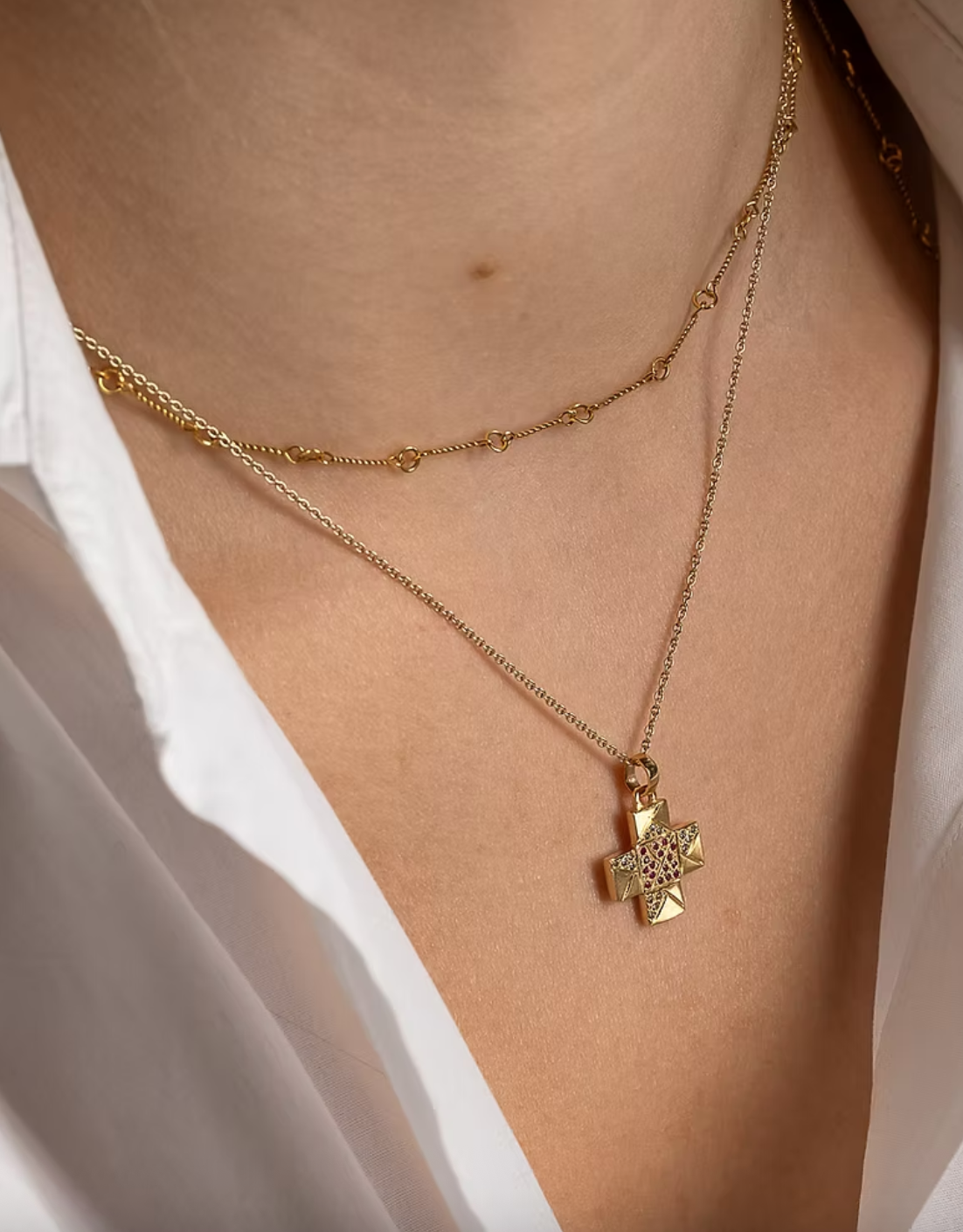 Patchwork Cross Pendant