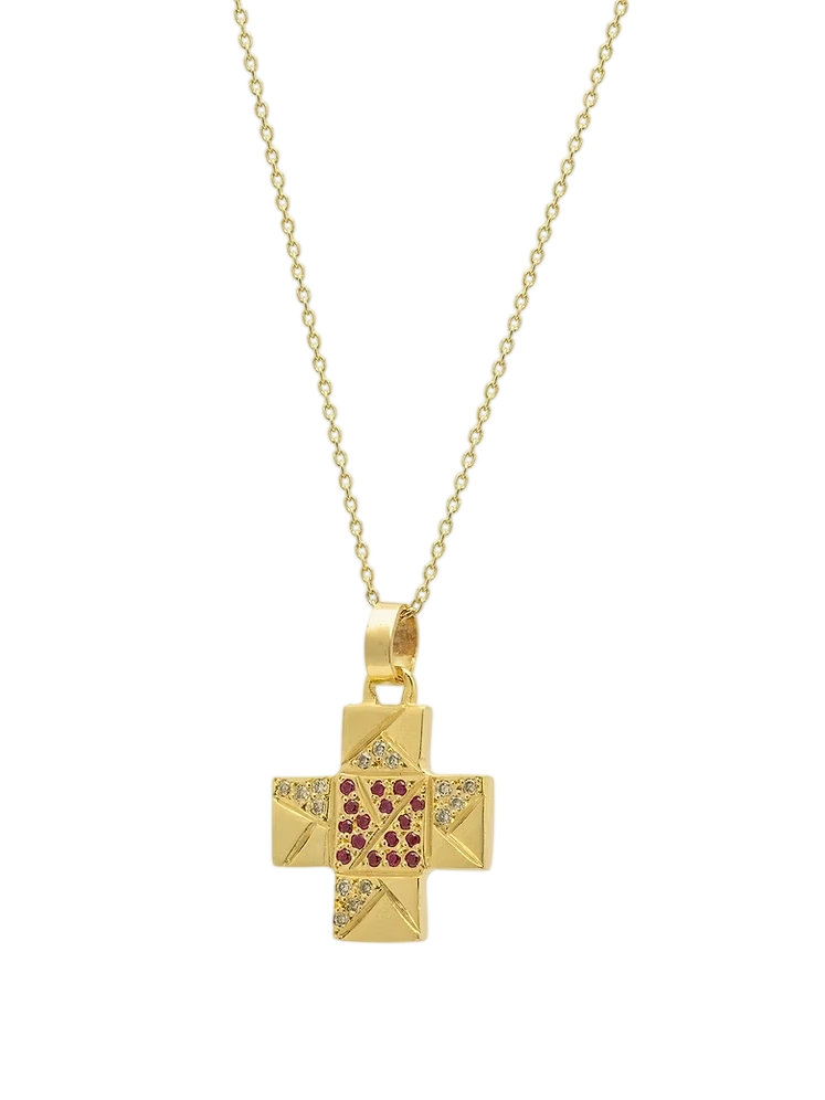 Patchwork Cross Pendant