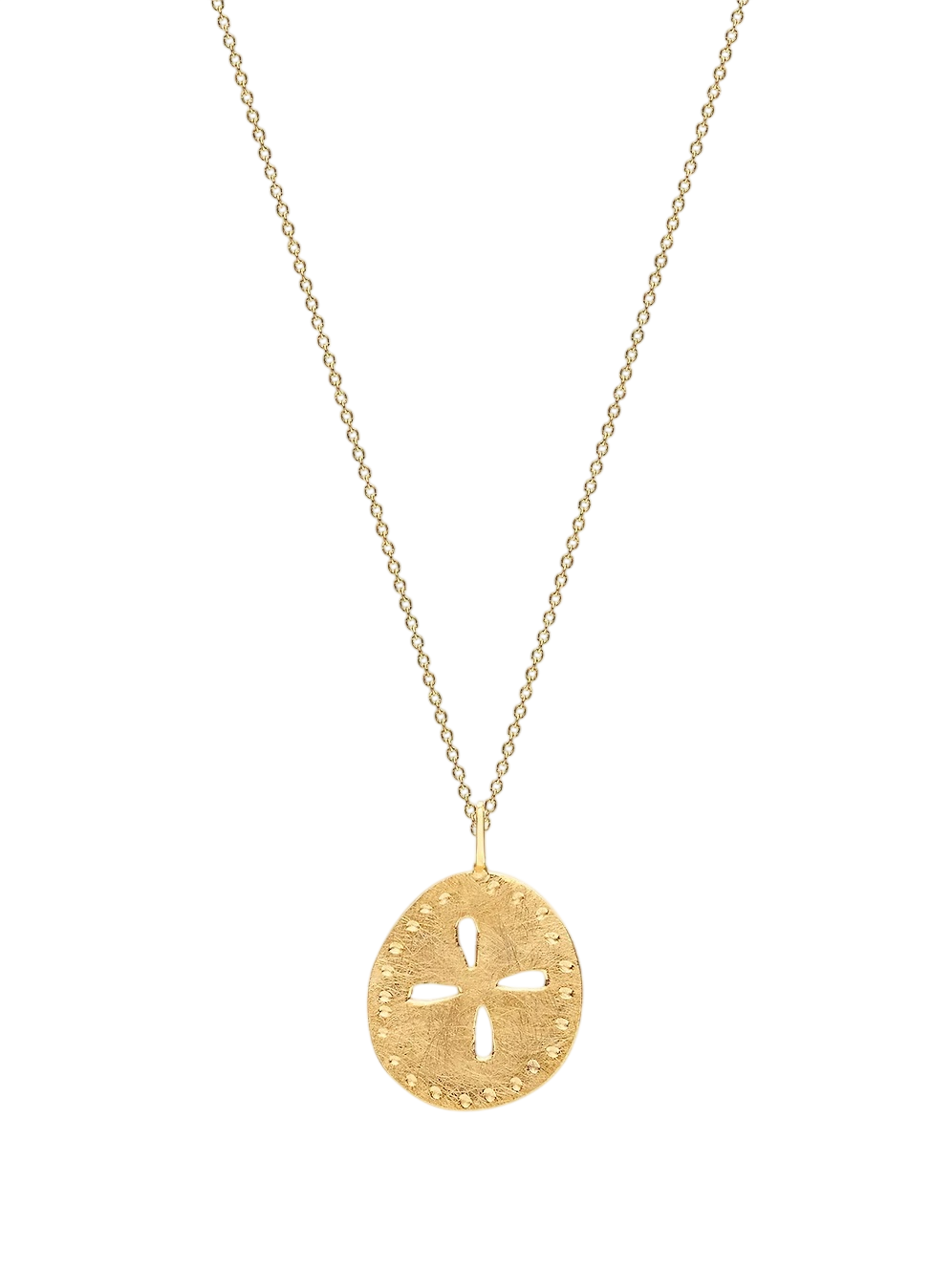 Symbol Plate Cross Flower Pendant