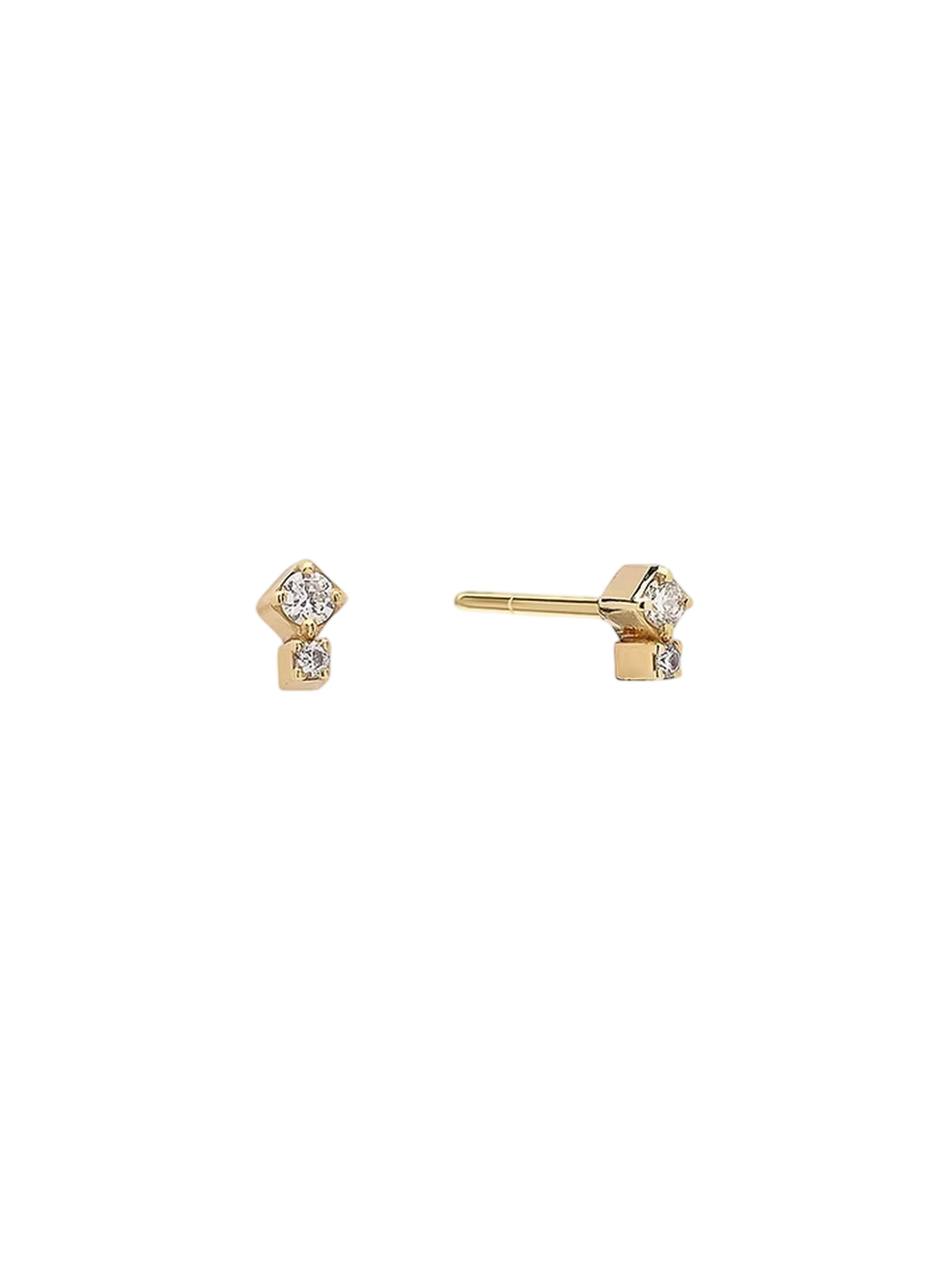 Two Diamonds Stud Earrings