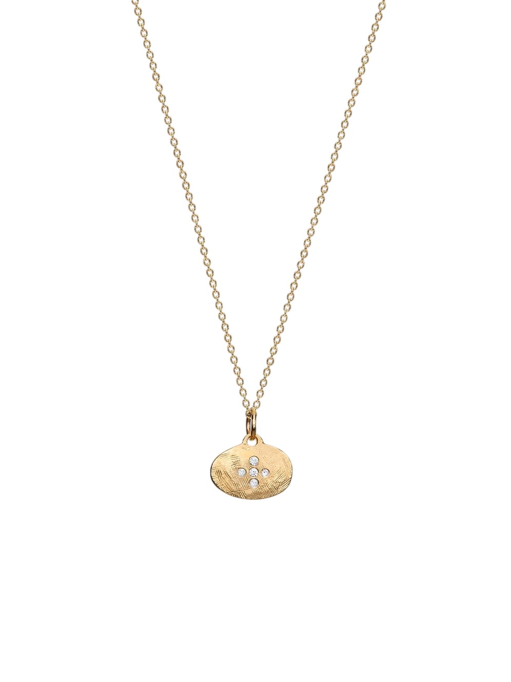 Oval Gold Cross Pendant