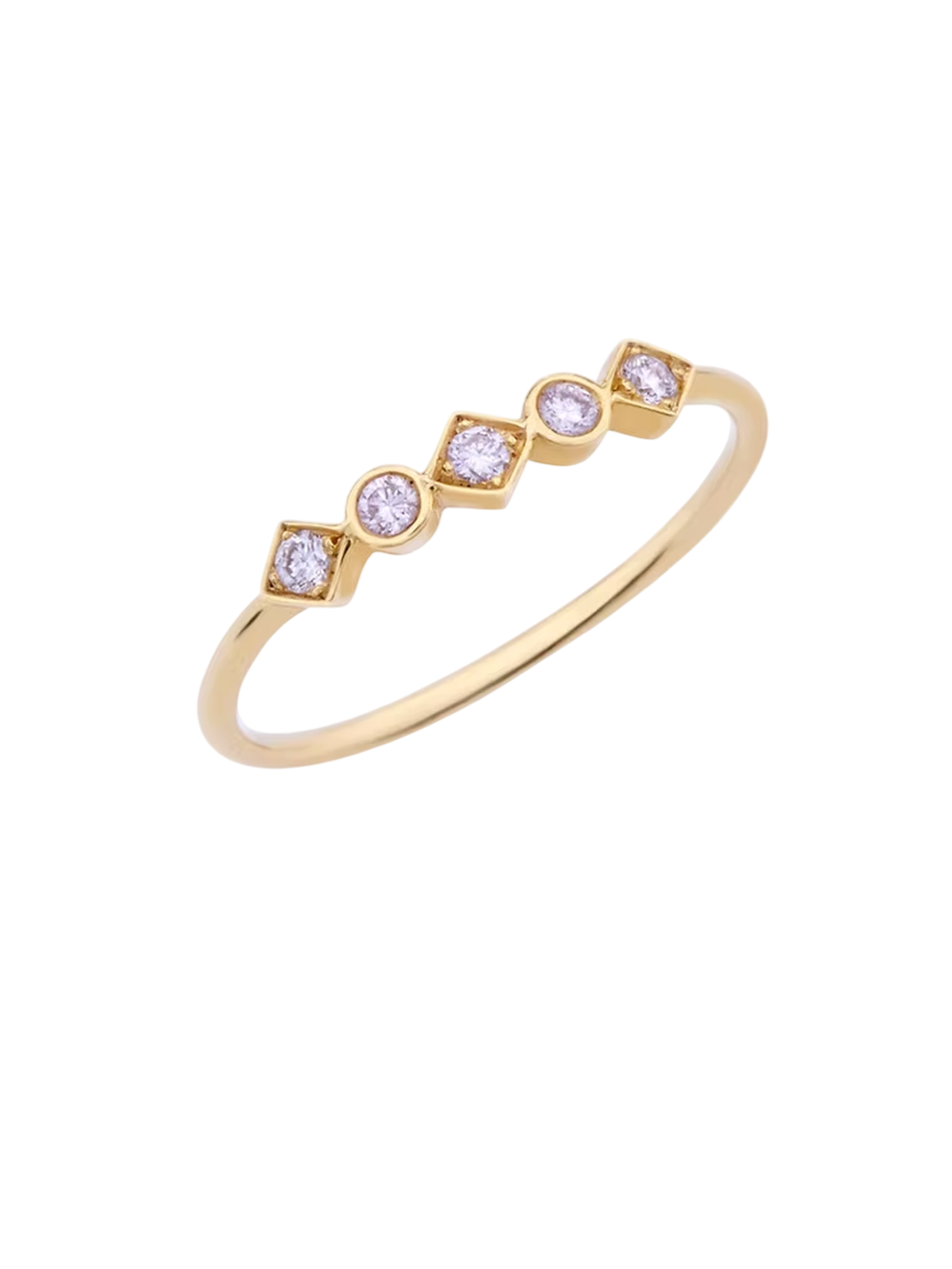 White Diamond Pattern Band Ring