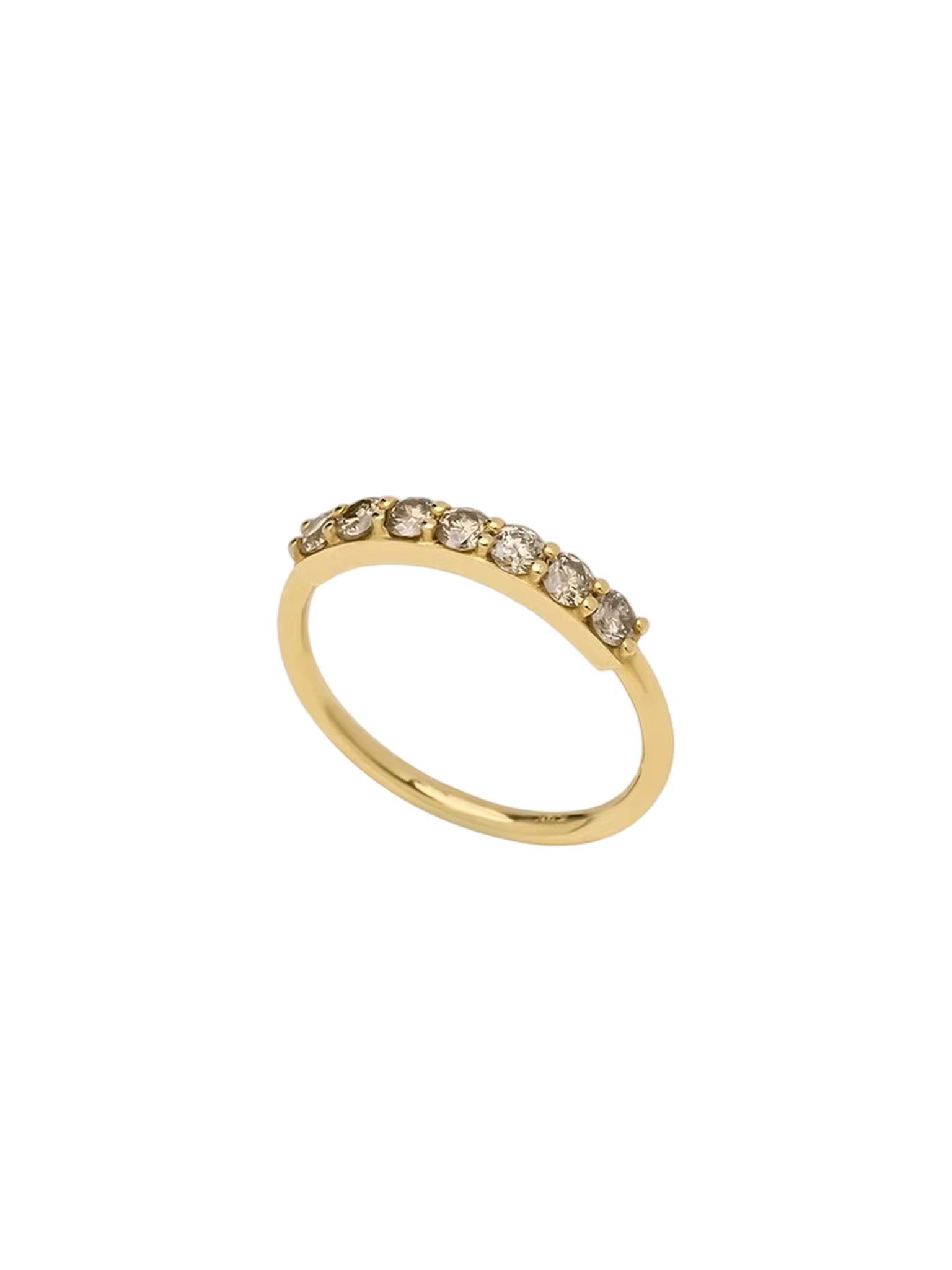 Brown Diamond Line Ring