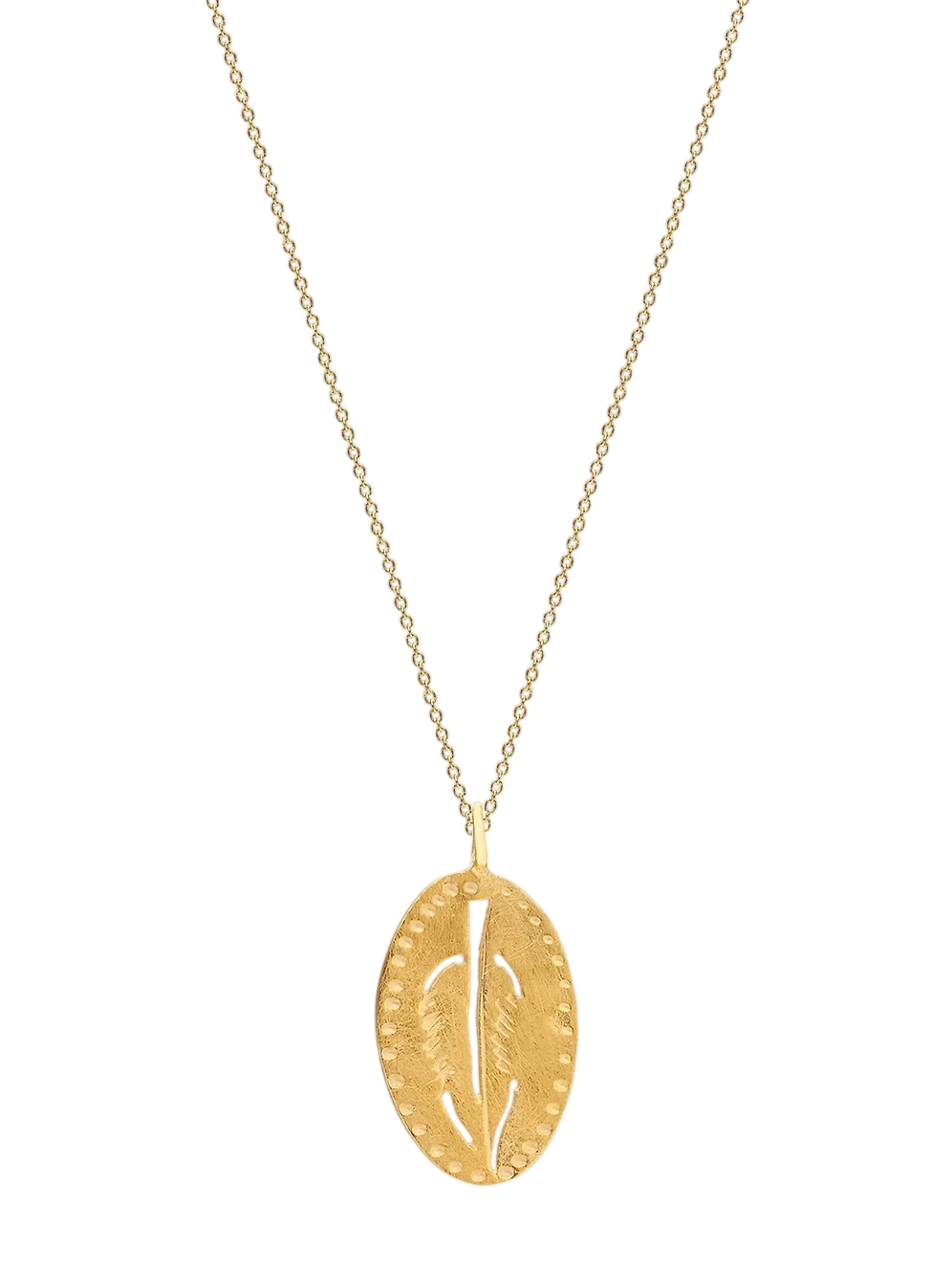Symbol Plate Feather Pendant