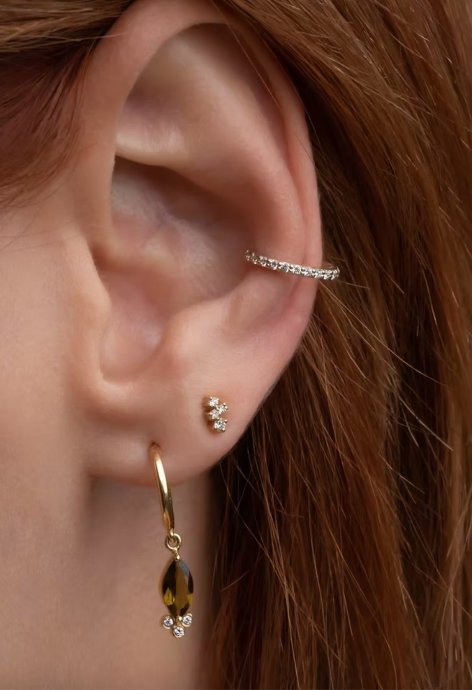 Mixed Diamonds Stud Earrings