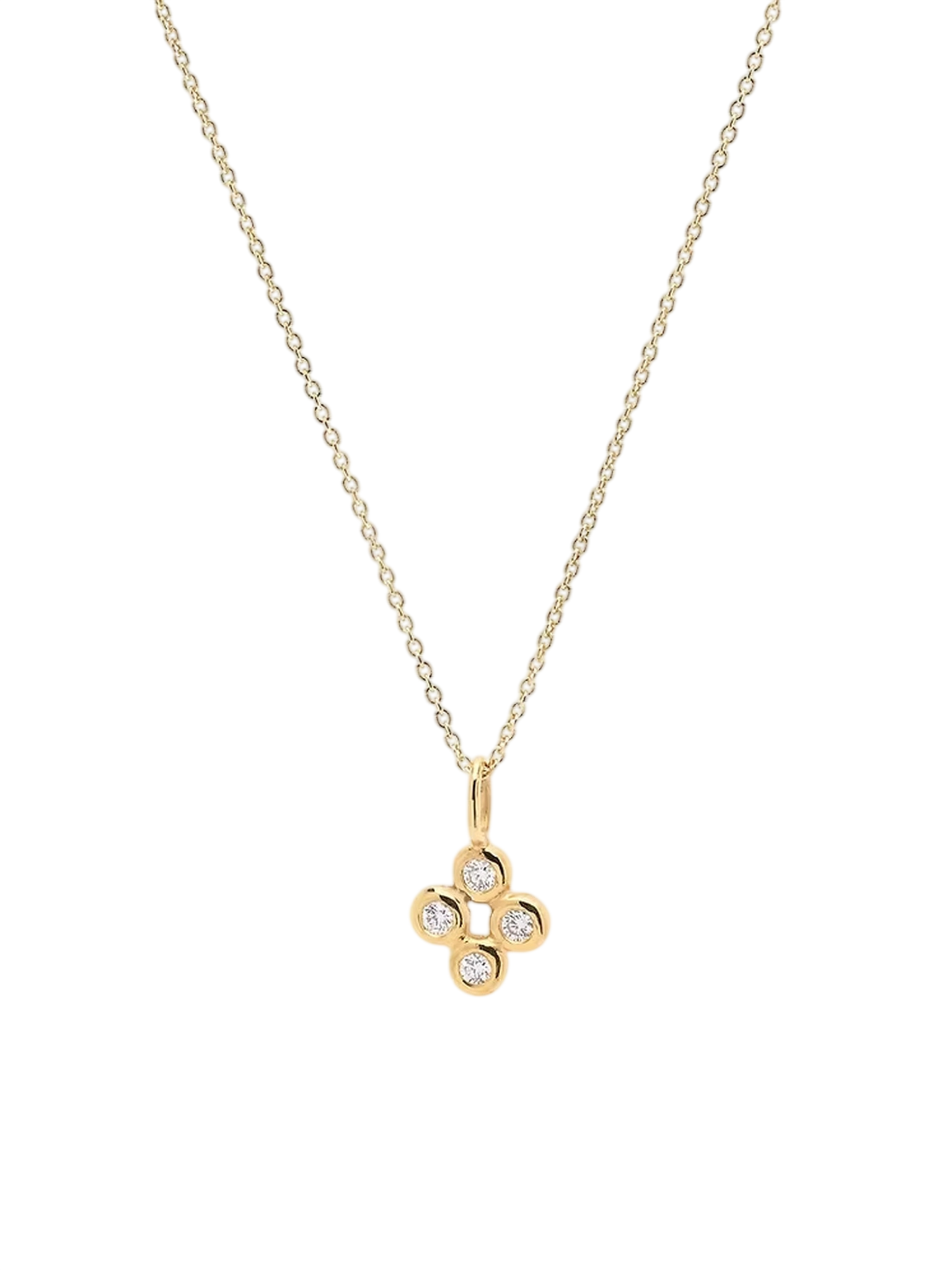Four Diamond Cross Pendant
