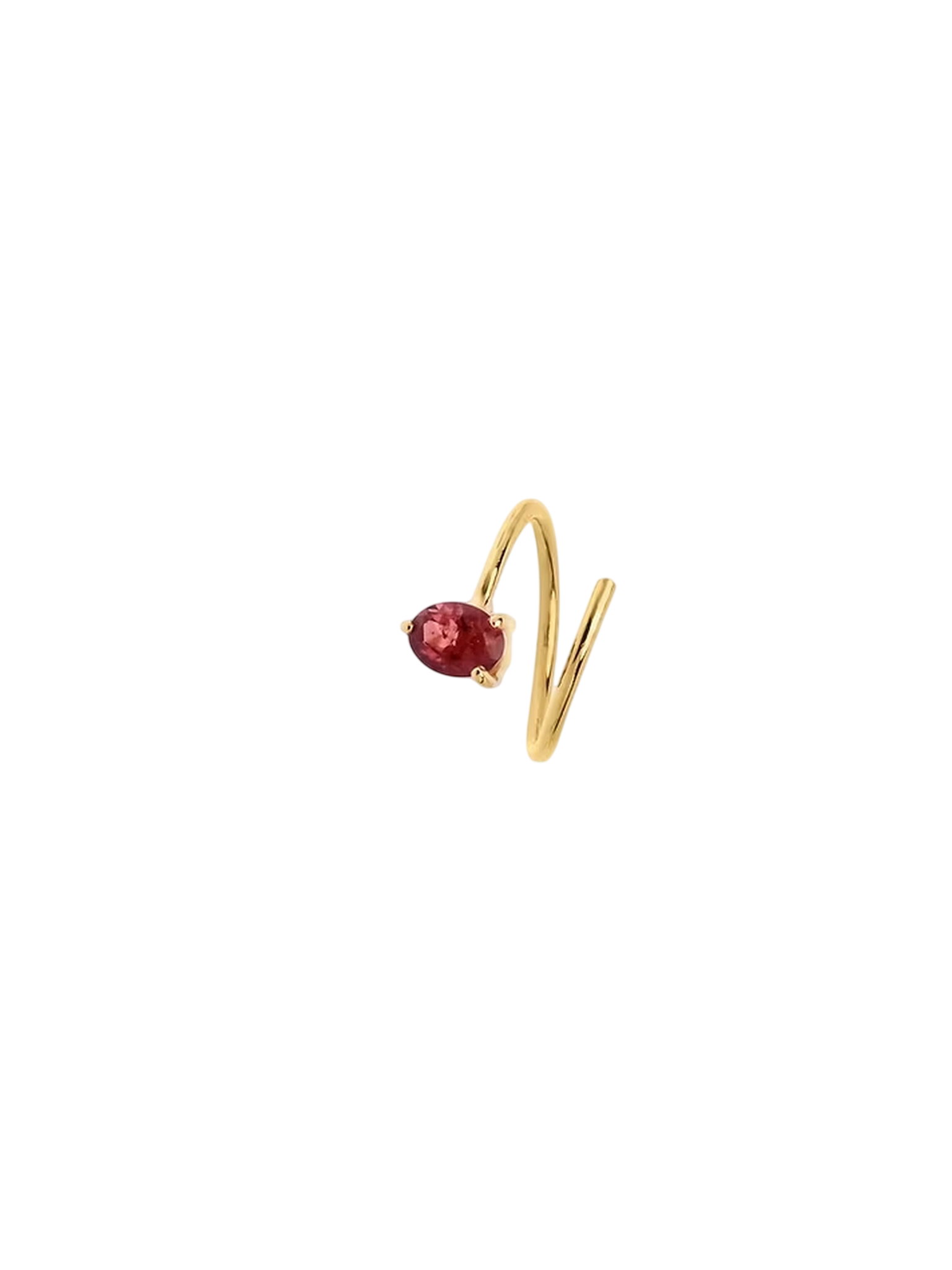 Pink Tourmaline Spiral Earring