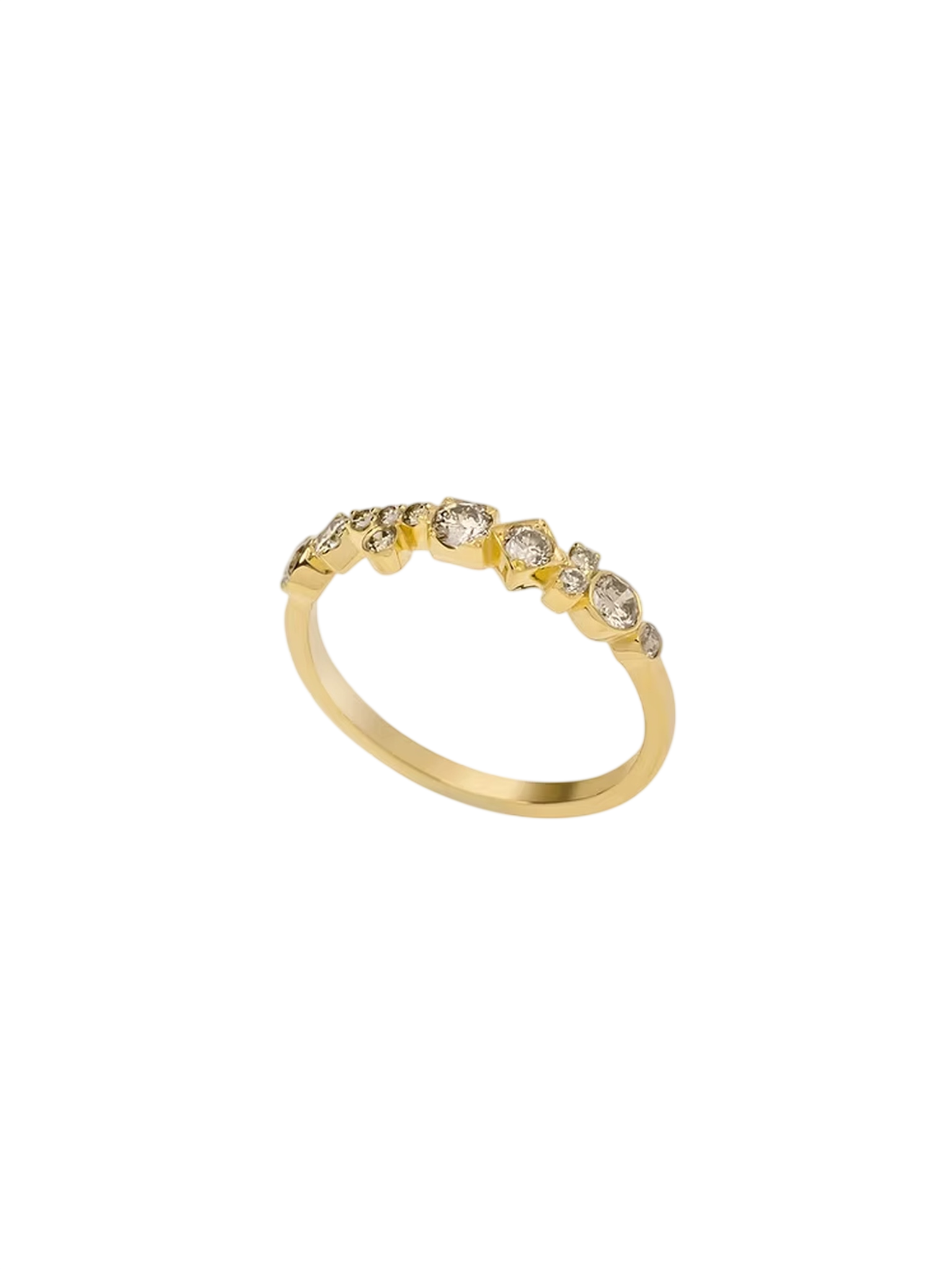 Asymmetrical Brown Diamond Ring