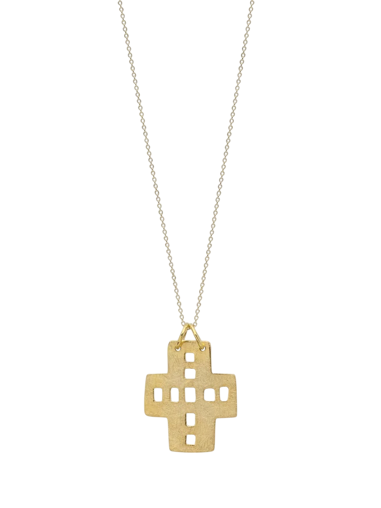 Artisanal Square Cross Pendant