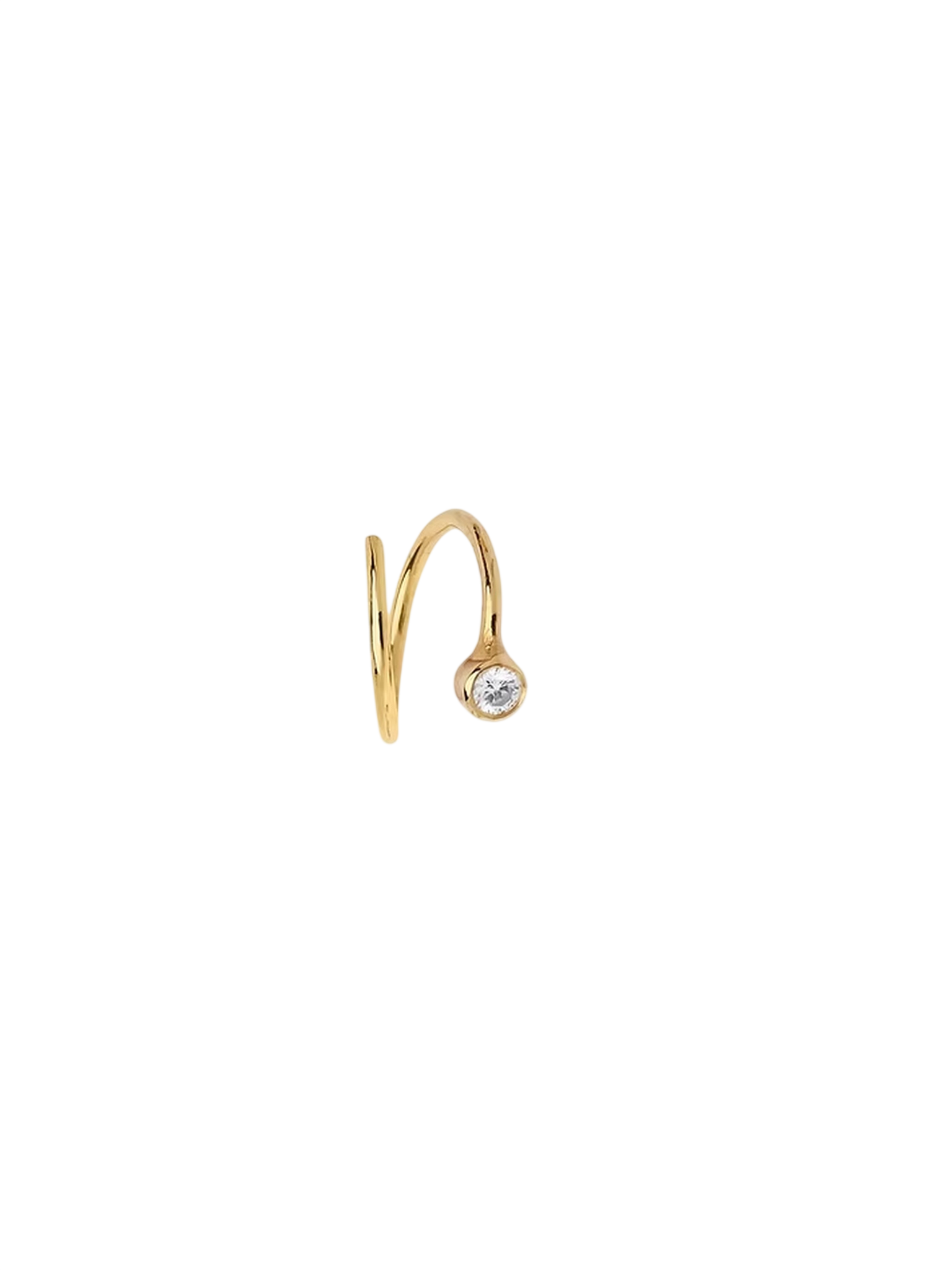 White Diamond Spiral Earring