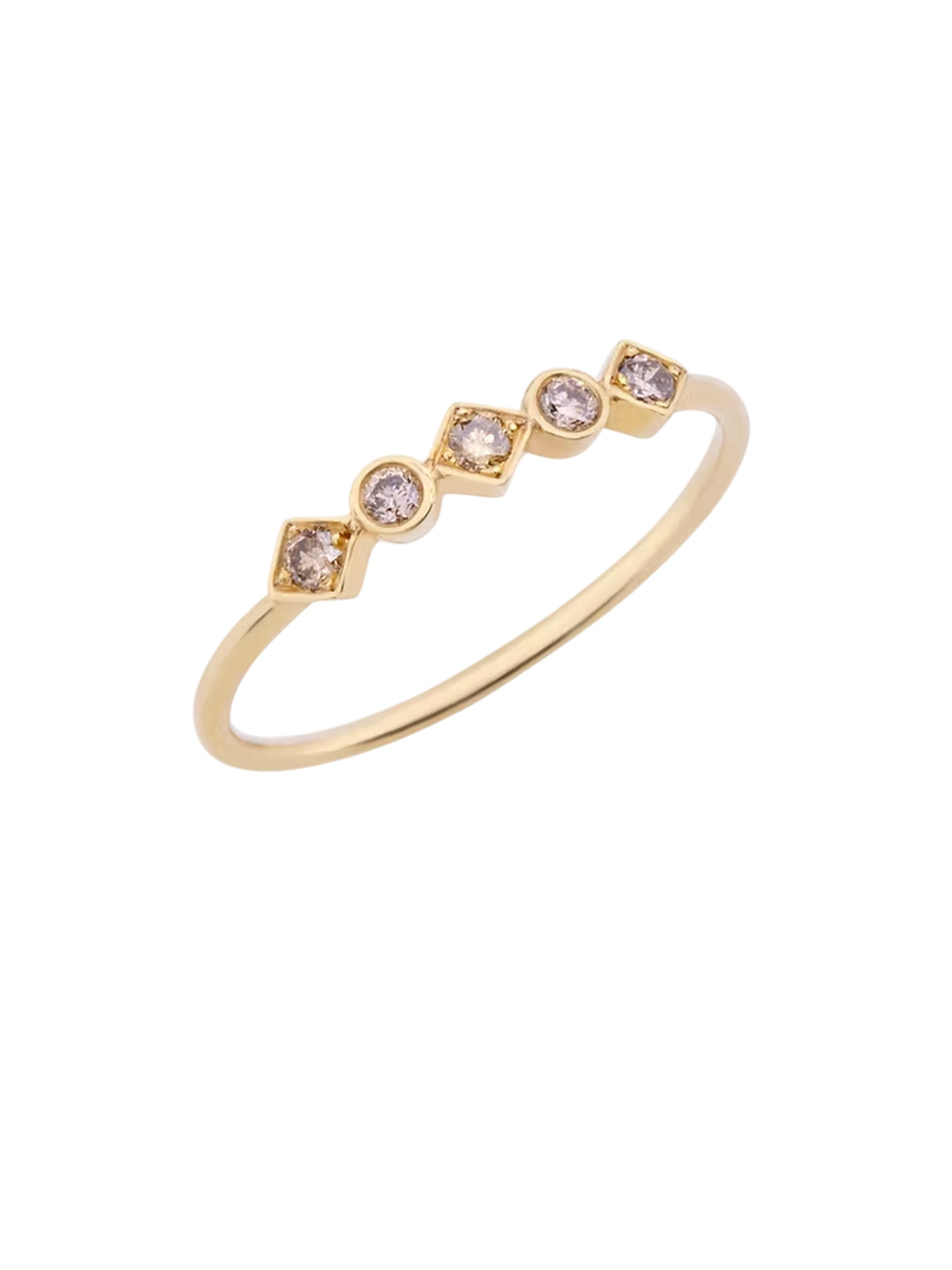 Brown Diamond Pattern Band Ring