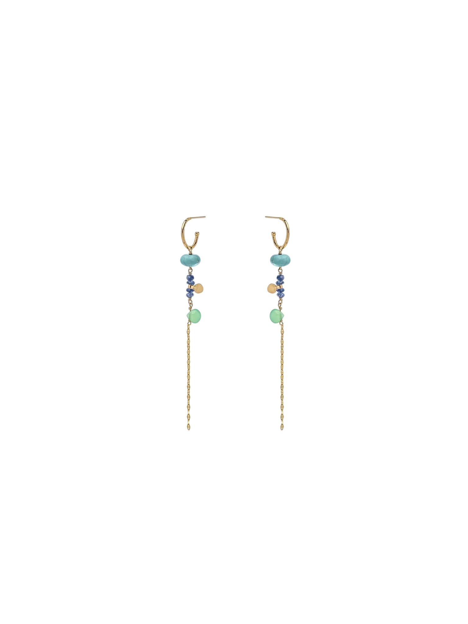 Turquoise Hoop Rainbow Earrings
