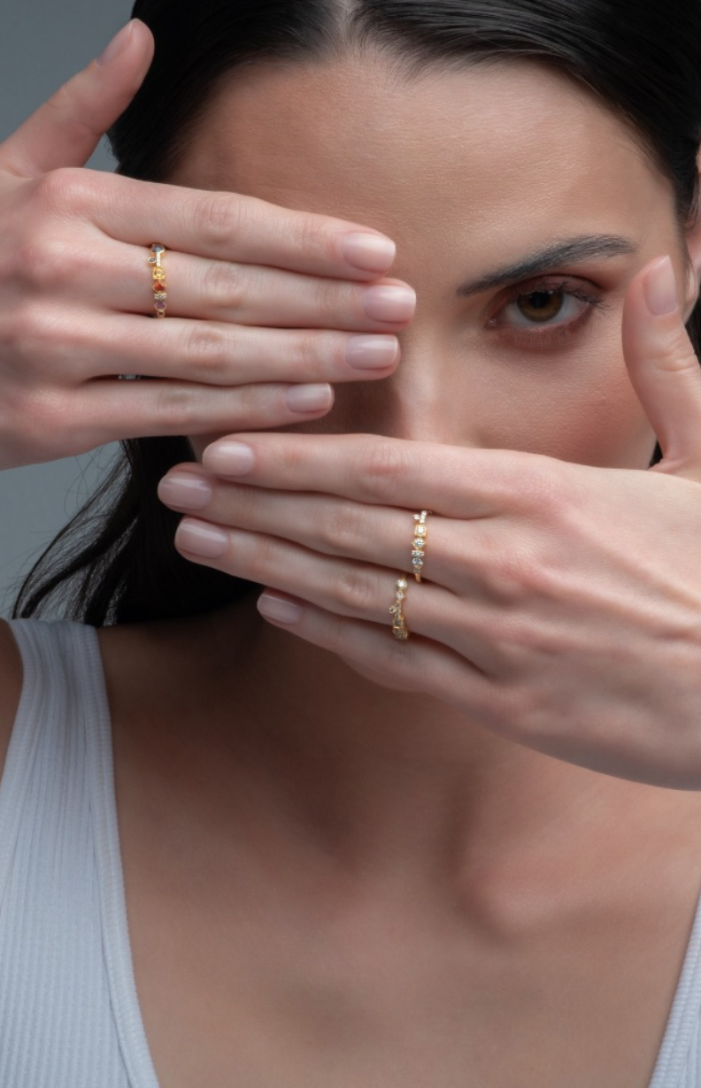 Asymmetrical Multi Color Ring