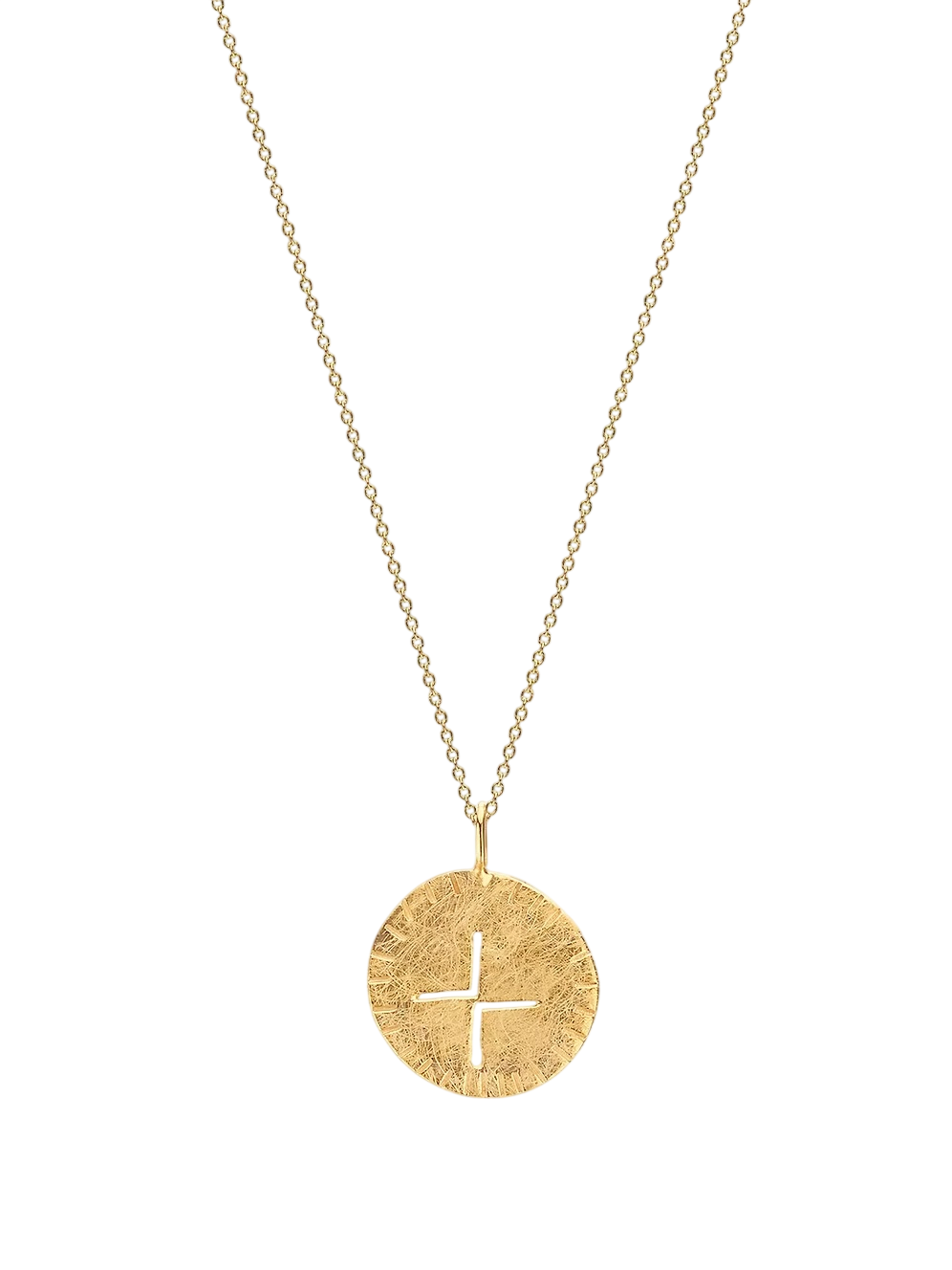 Symbol Plate Line Cross Pendant