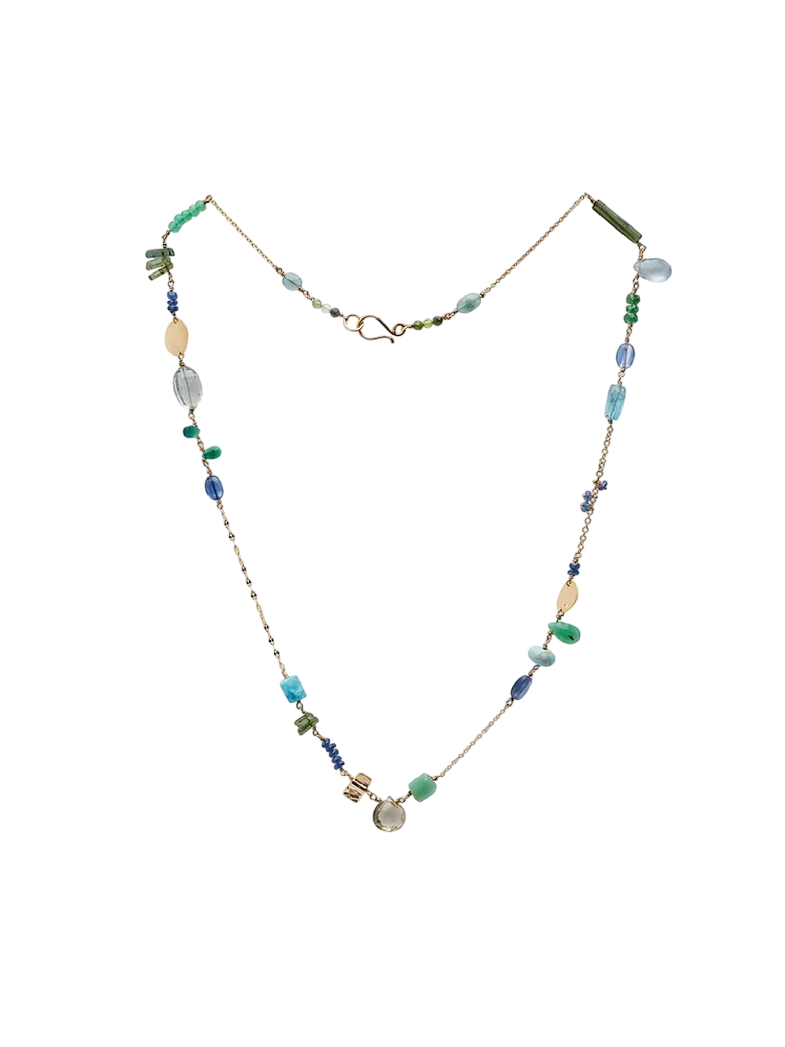 Maxi Blue+Green Rainbow Necklace