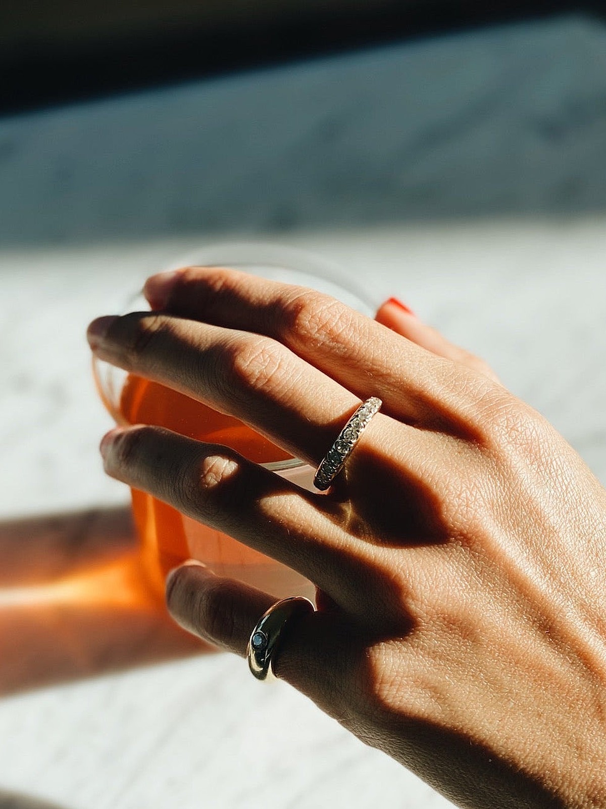Rising Tusk Ring with Ascending French Cut Diamonds