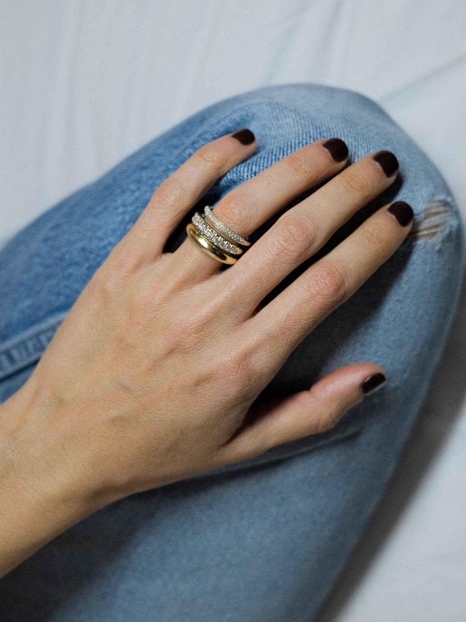 Rising Tusk Ring with Ascending French Cut Diamonds