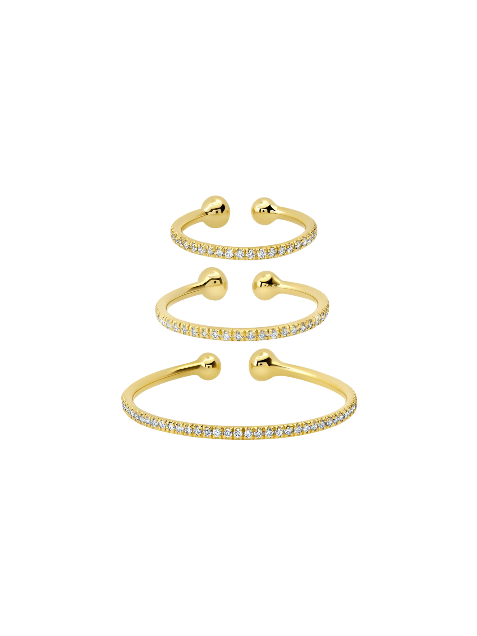 Disc Ear Cuff with White Pavé Diamonds photo