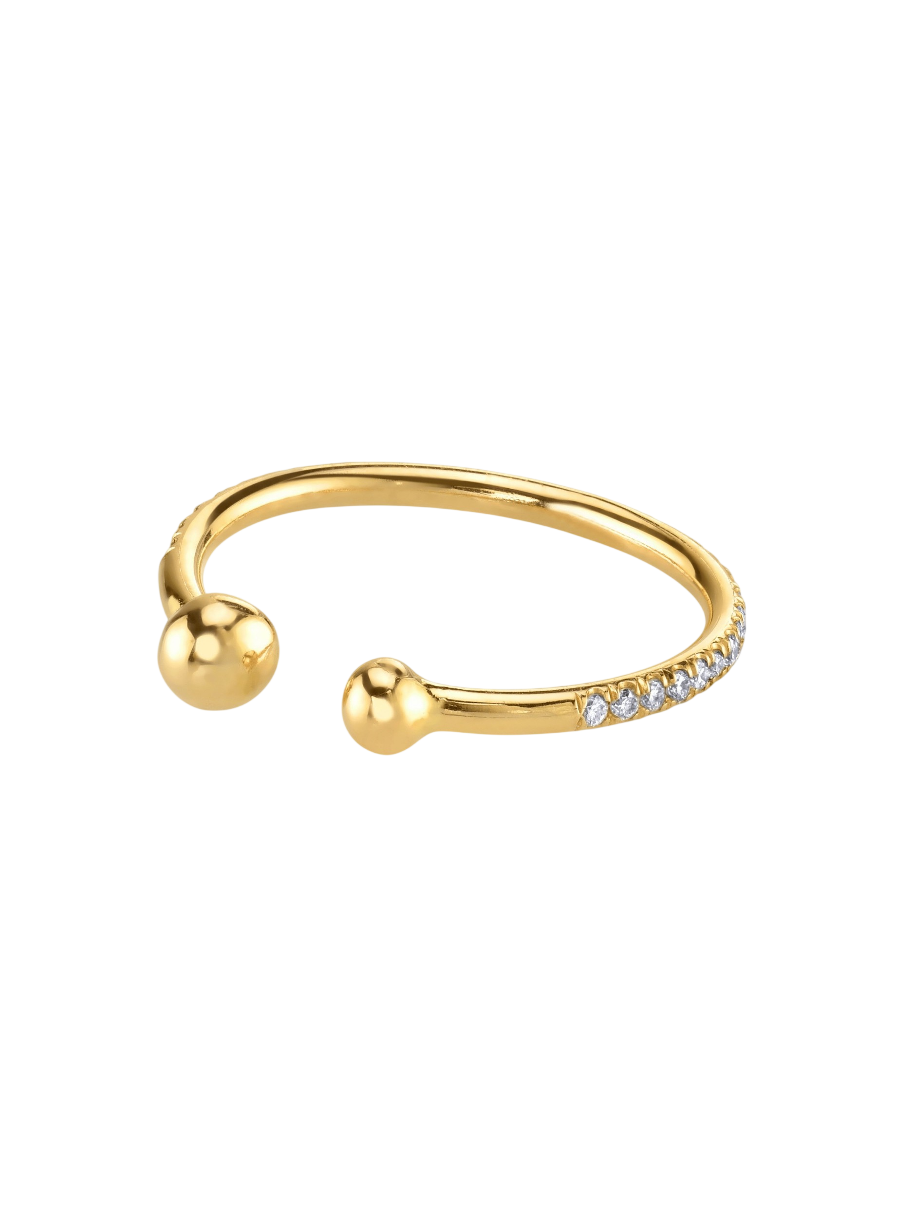 Disc Ear Cuff with White Pavé Diamonds