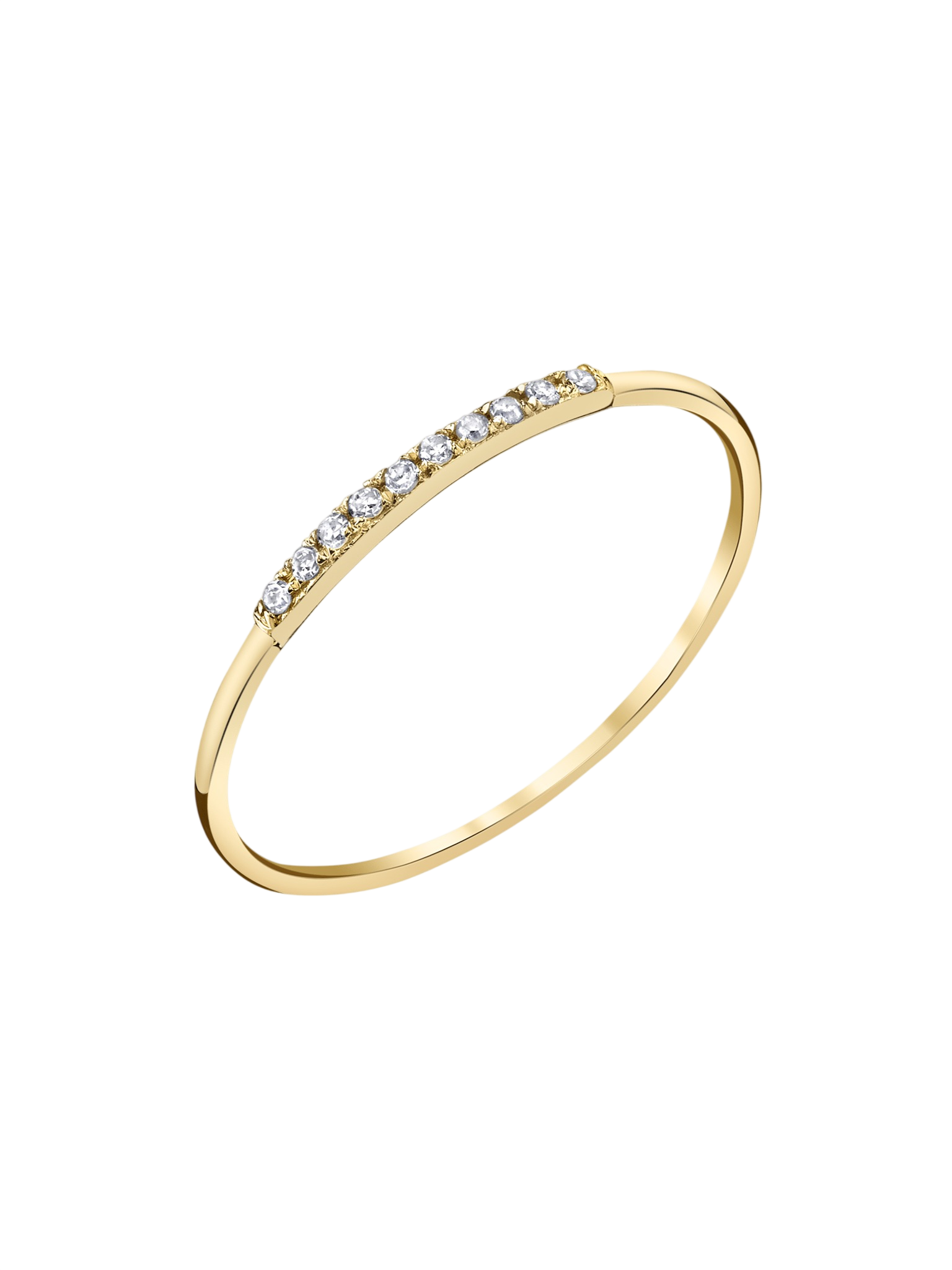 Mini Axis Ring with White Pavé Diamonds photo