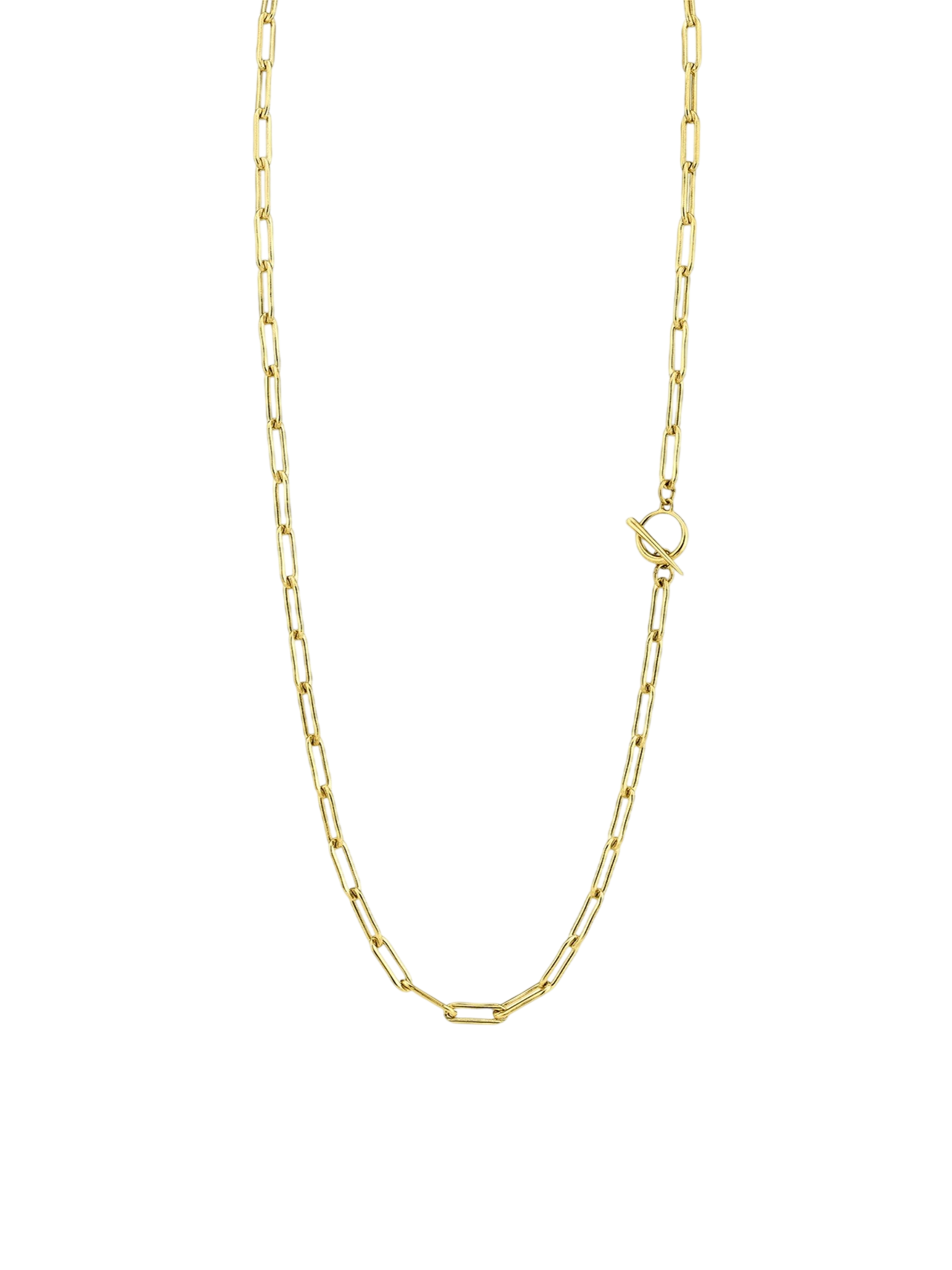 Rectangular Link Chain Necklace with Tusk Clasp photo