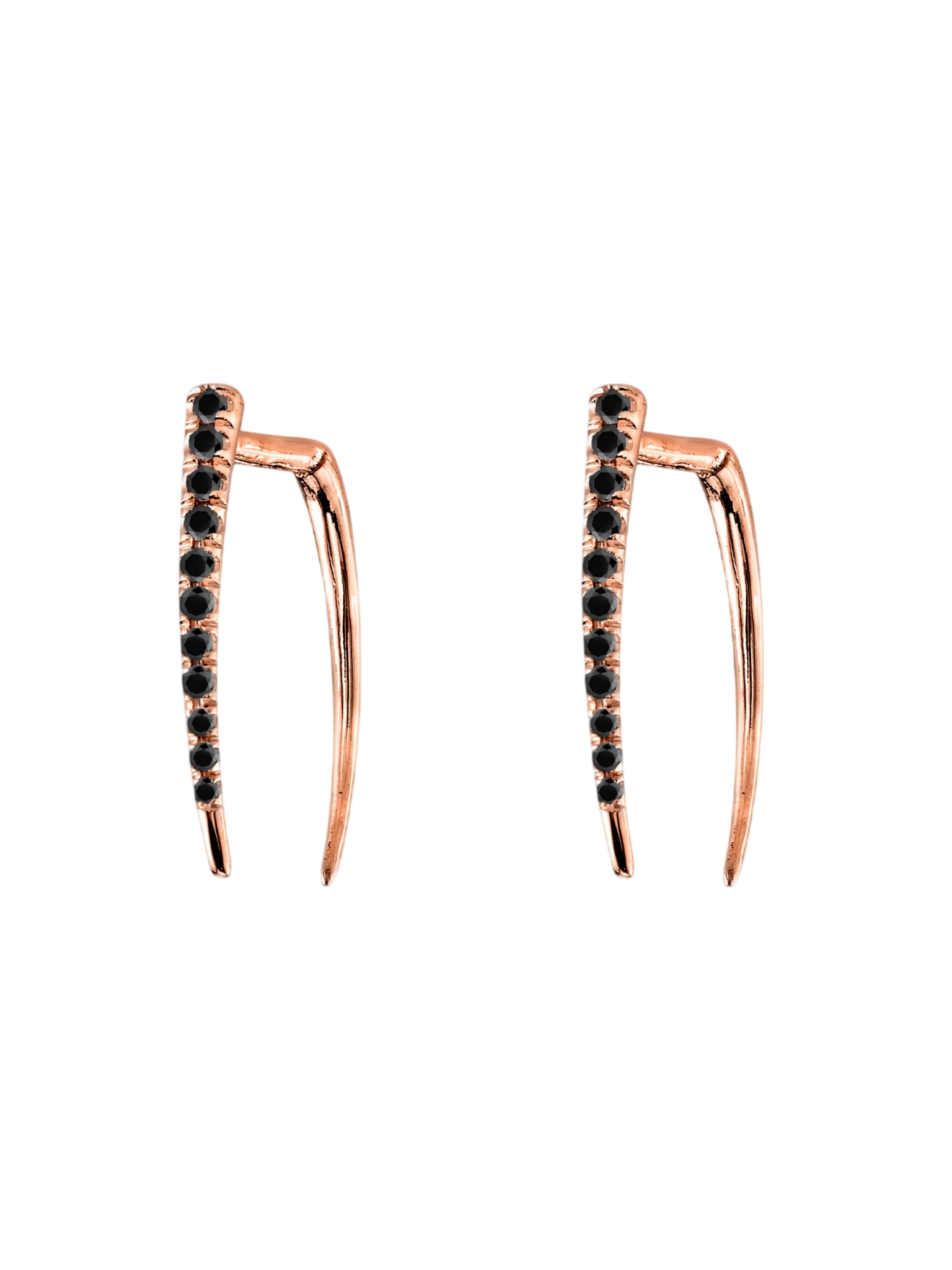 Classic Infinite Tusk Earring with Black Pavé Diamonds