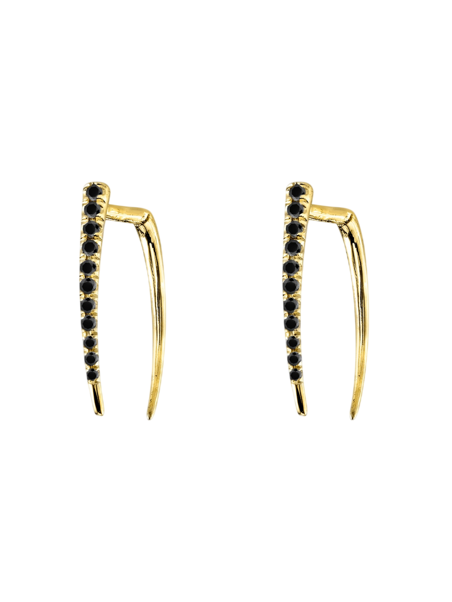 Classic Infinite Tusk Earring with Black Pavé Diamonds
