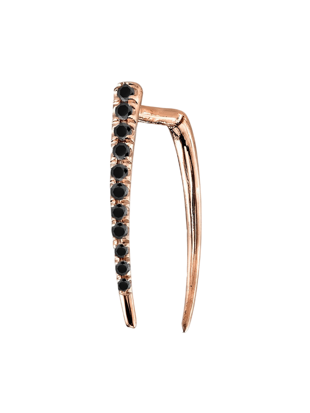 Classic Infinite Tusk Earring with Black Pavé Diamonds