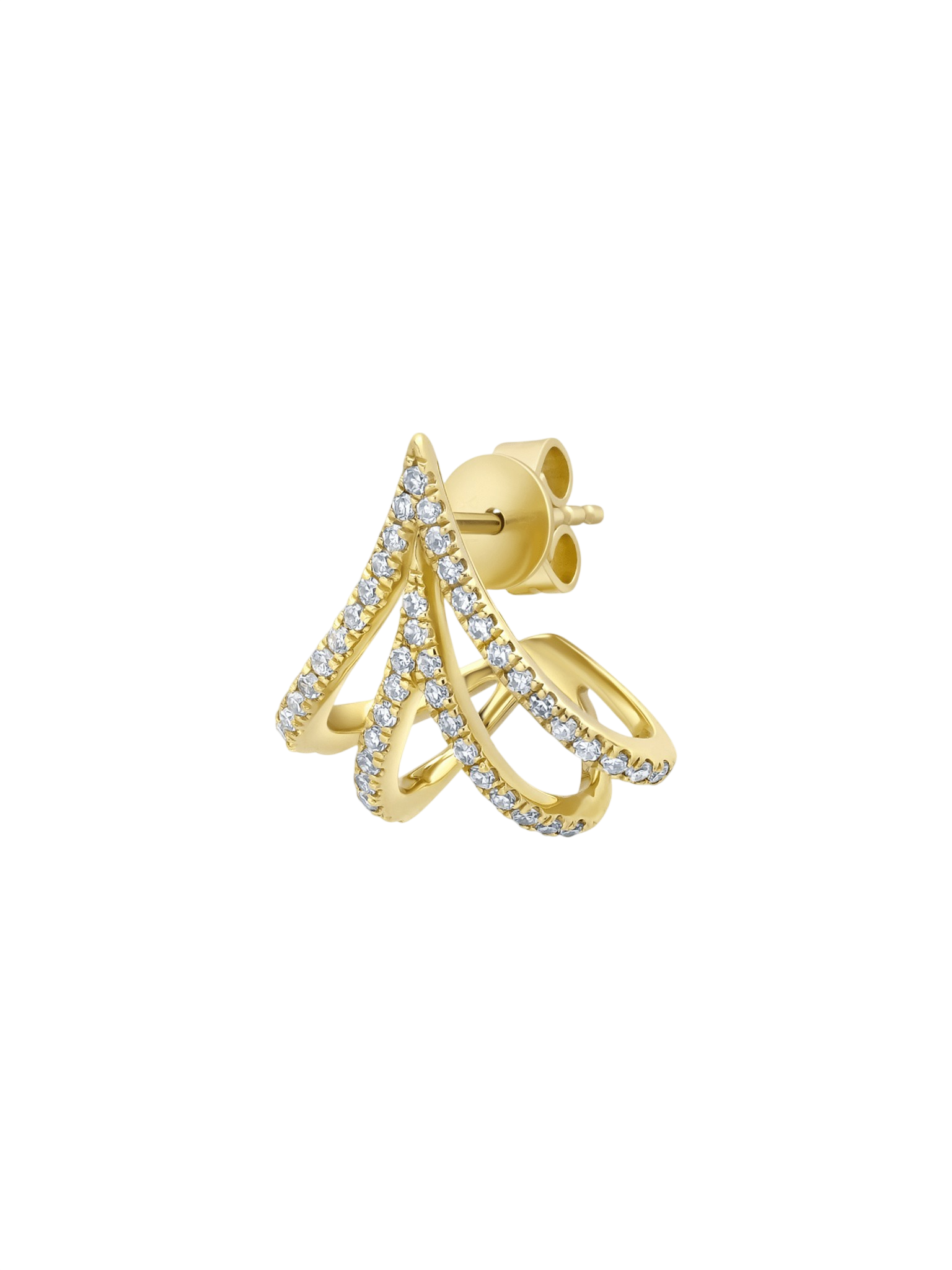 Apse Cage Earrings with White Pavé Diamonds