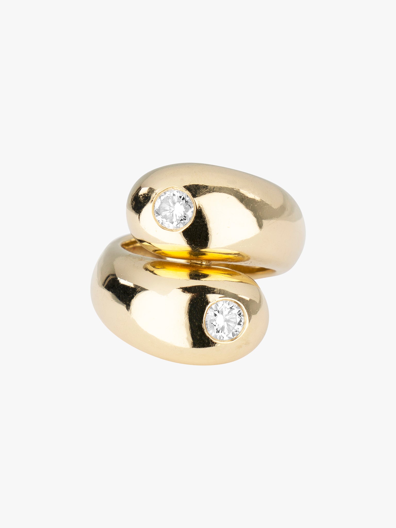 Double apse diamond bezel ring
