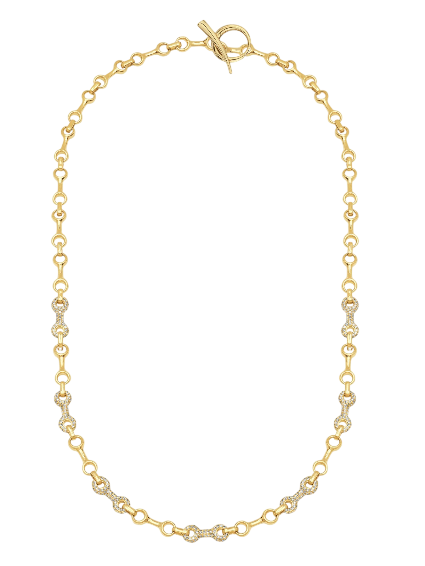 Alterno Chain Necklace with Pavé Links