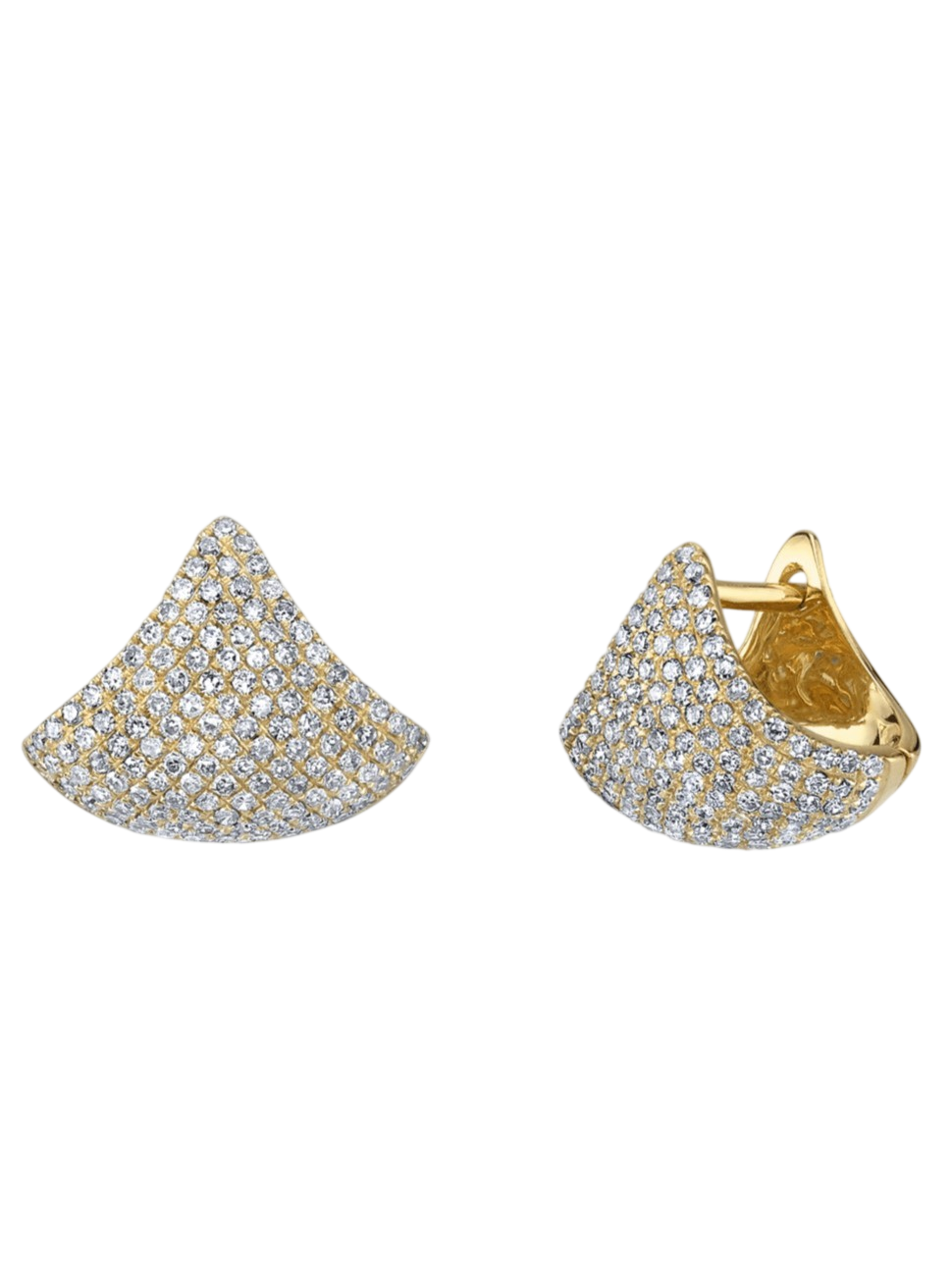 Small Apse Earrings with White Pavé Diamonds