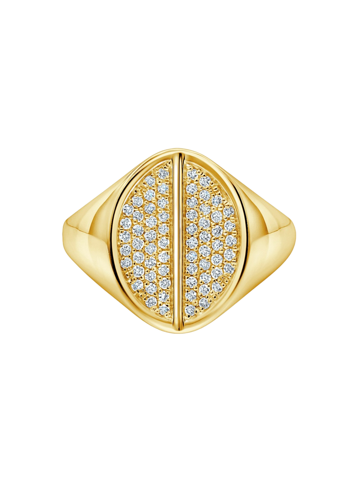 Fine Split Ring with White Pave Diamonds photo