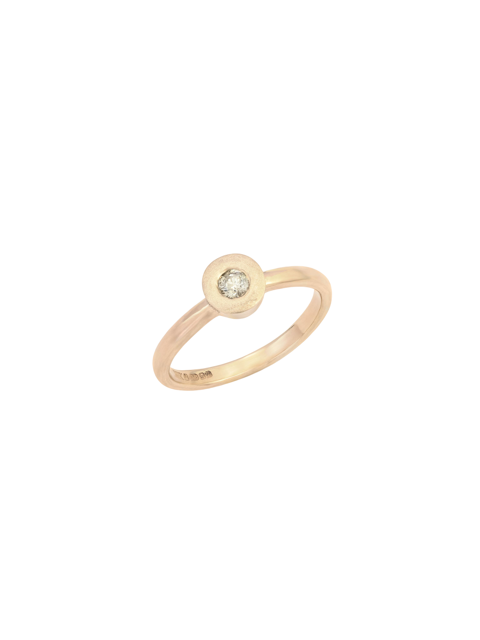Yellow diamond and gold orbit ring