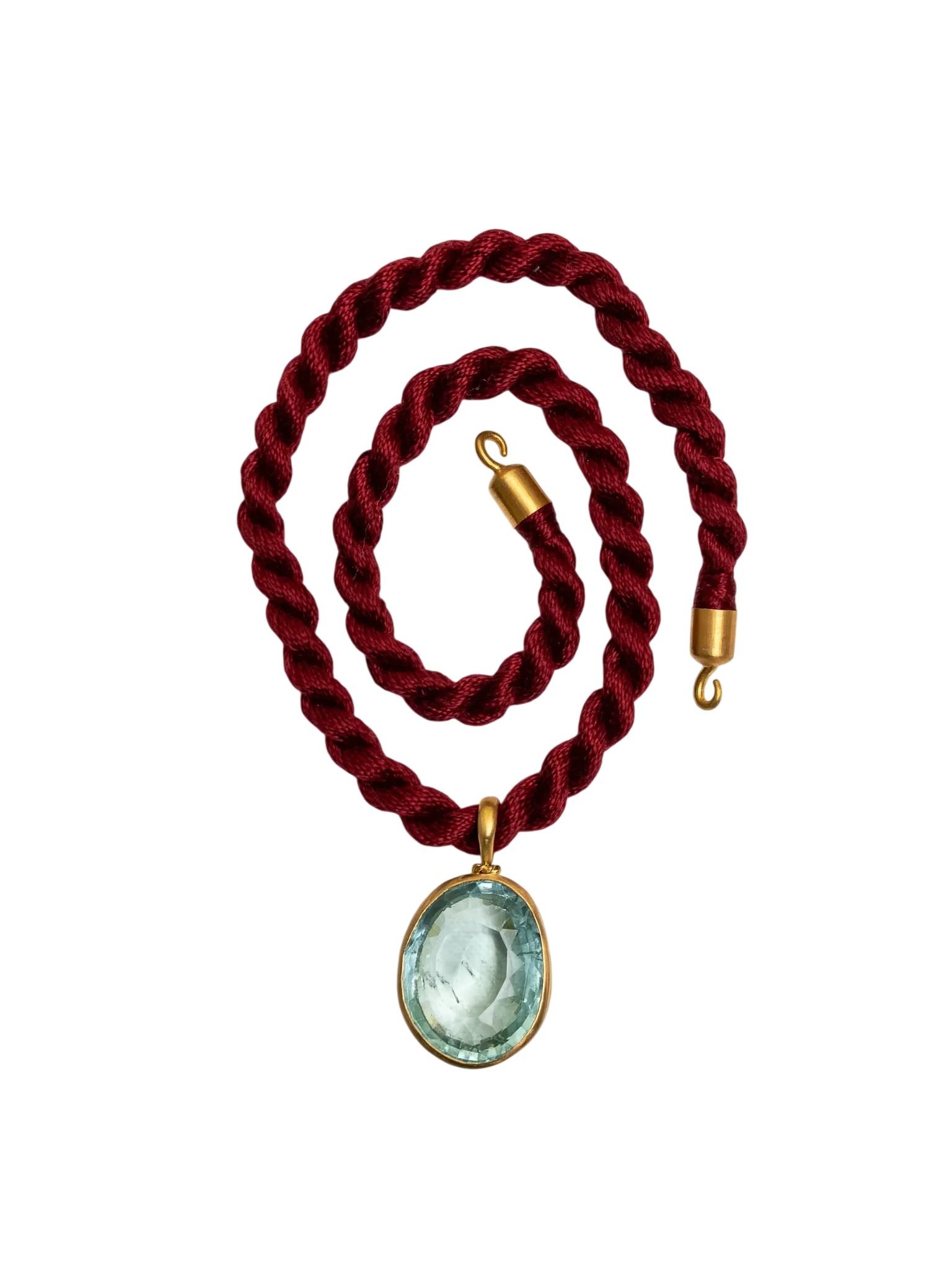 Aquamarine Necklace on Twisted Cord