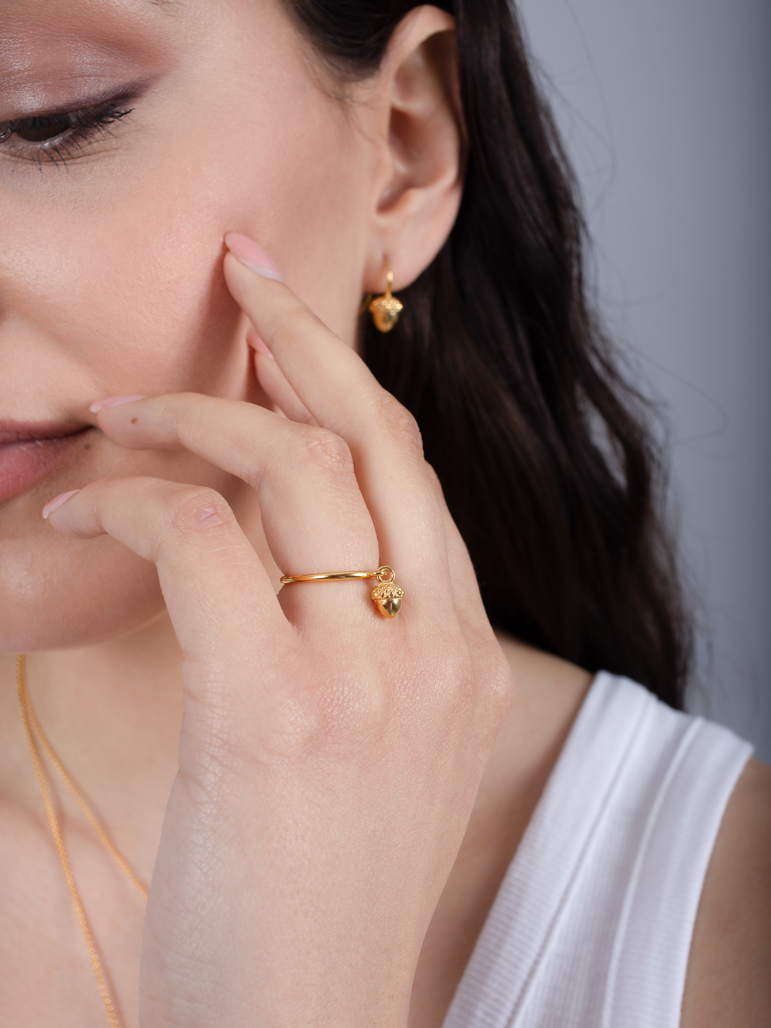 Acorn drop earrings