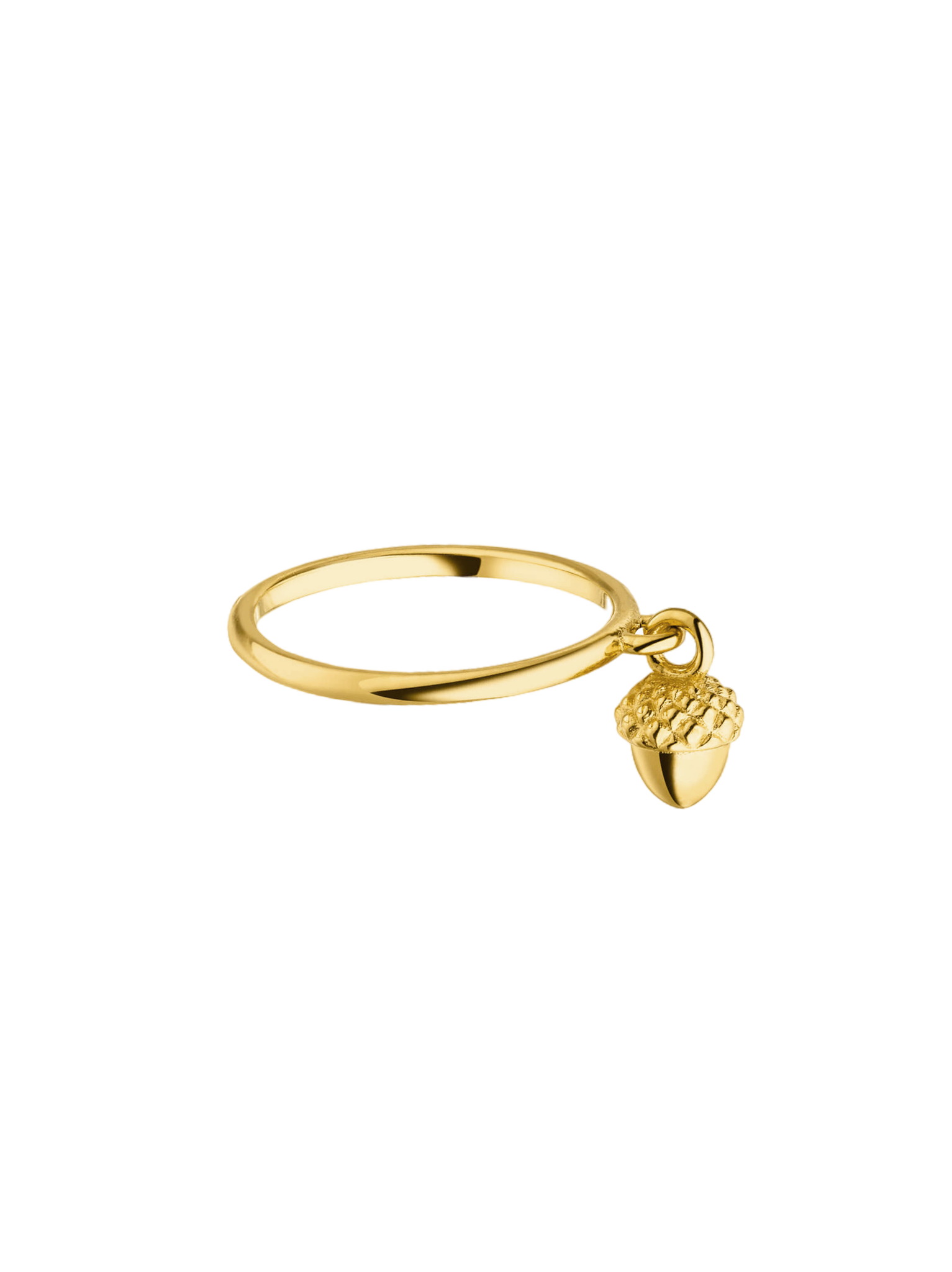 Acorn charm ring 18k